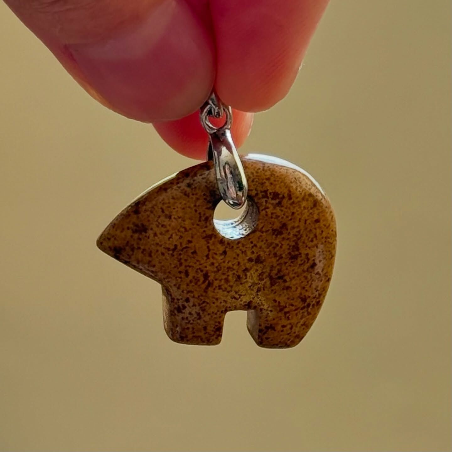 [原石] 國畫石 Zuni Bear 項鍊吊墜