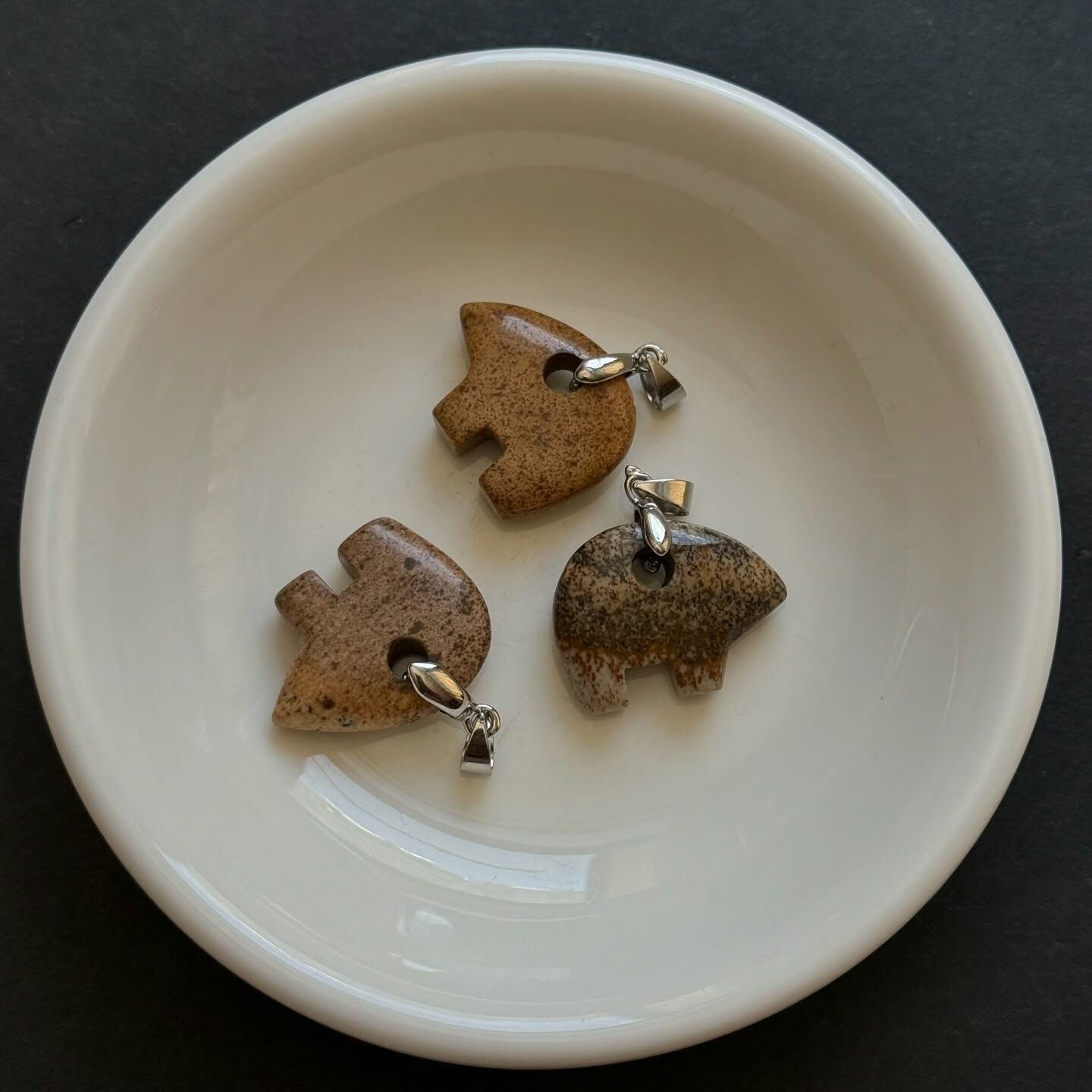 [原石] 國畫石 Zuni Bear 項鍊吊墜