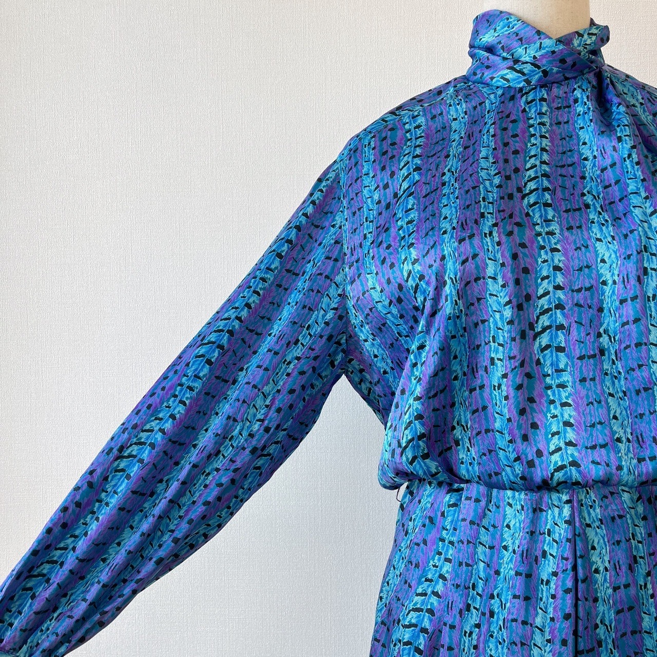 Donna Morgan for NSP藍色斑點企領連身裙