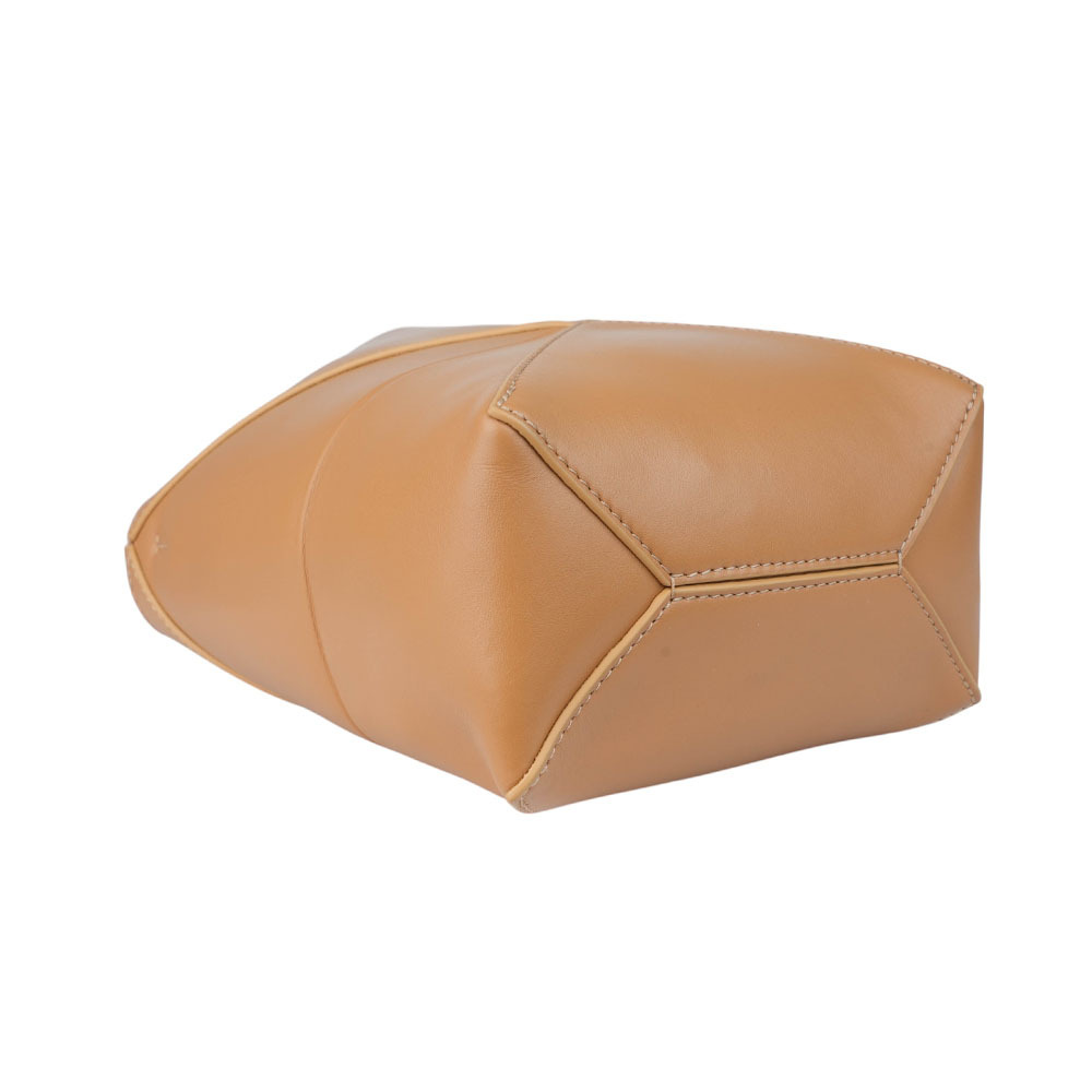 【LOEWE】Puzzle 亮面小牛皮迷你摺疊托特包(暖沙色)  A657V25X01 2586