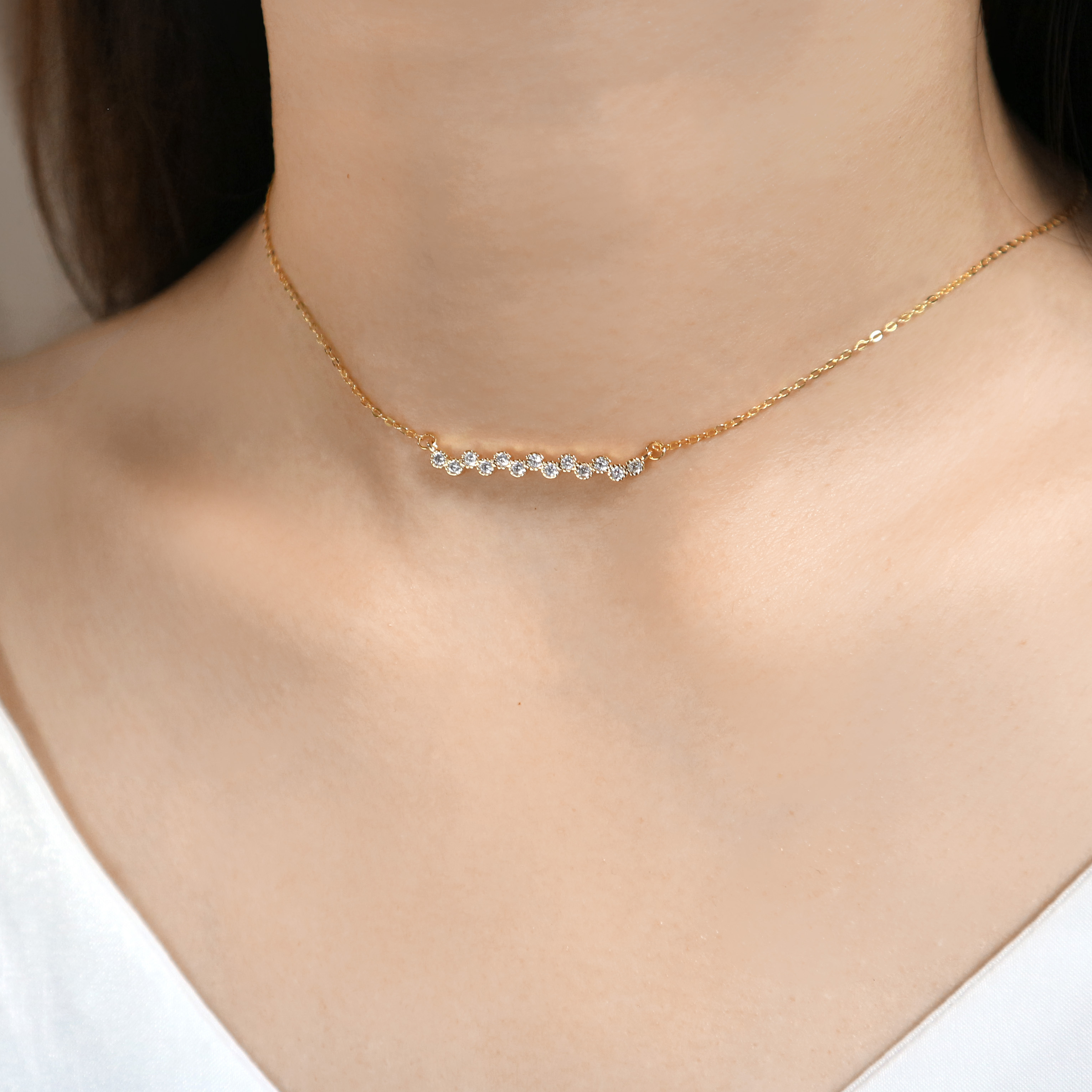 Dynamene鋯石項鍊-14K注金