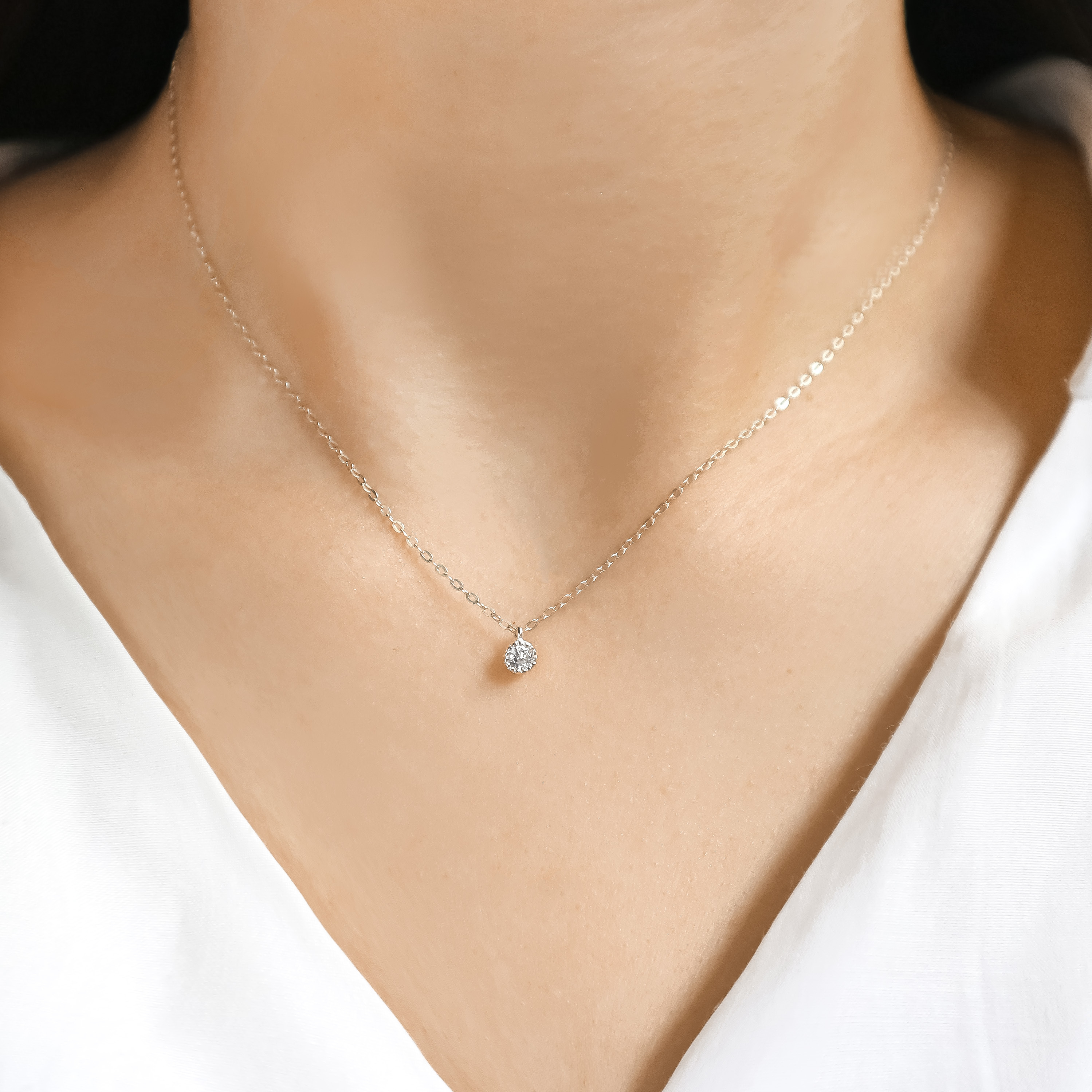 鋯石項鍊-S925純銀