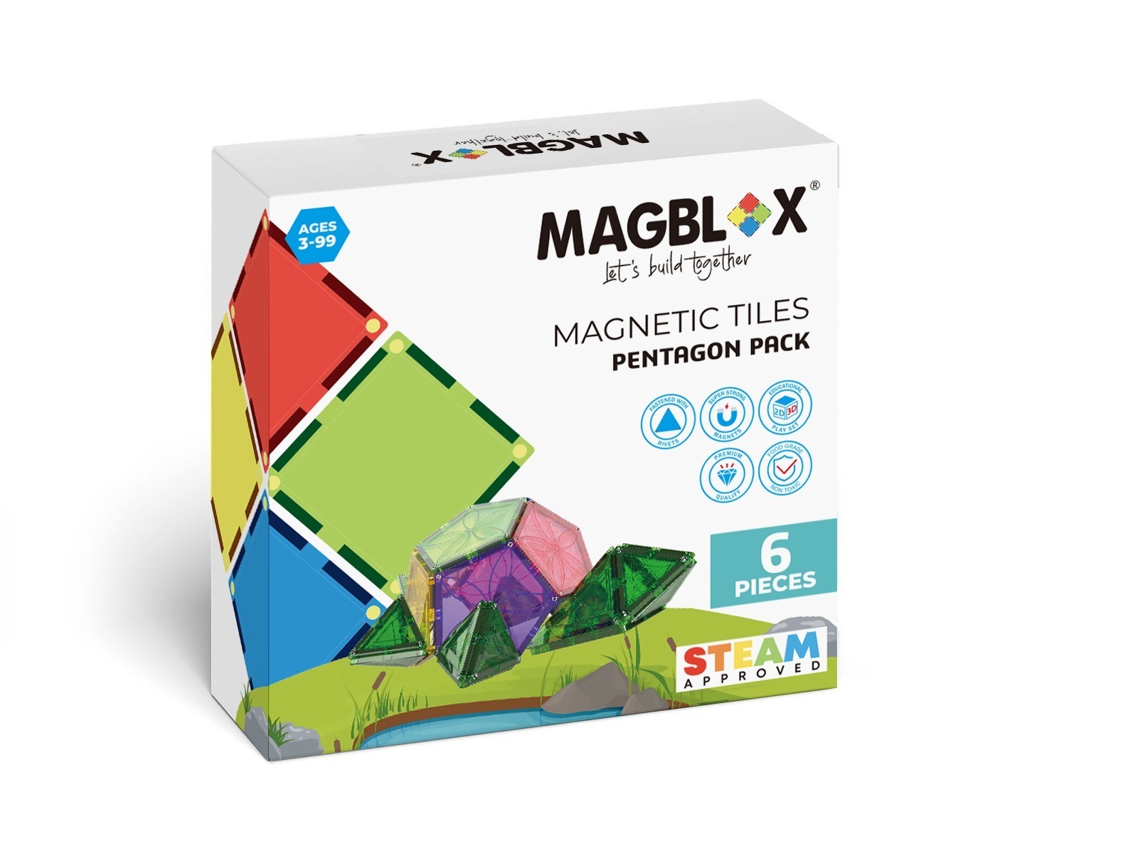 MAGBLOX 美學磁力片繽紛五角形6pcs