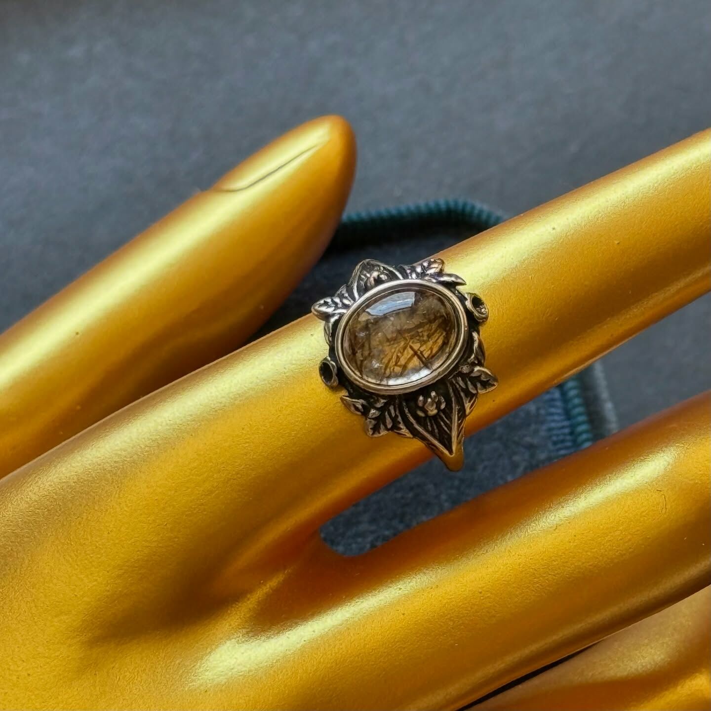 [原石] 黑金超七 水晶戒指