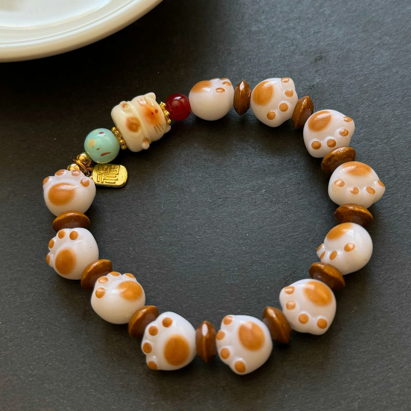 [原石] 貓掌 造型手串 可做串珠配件材料