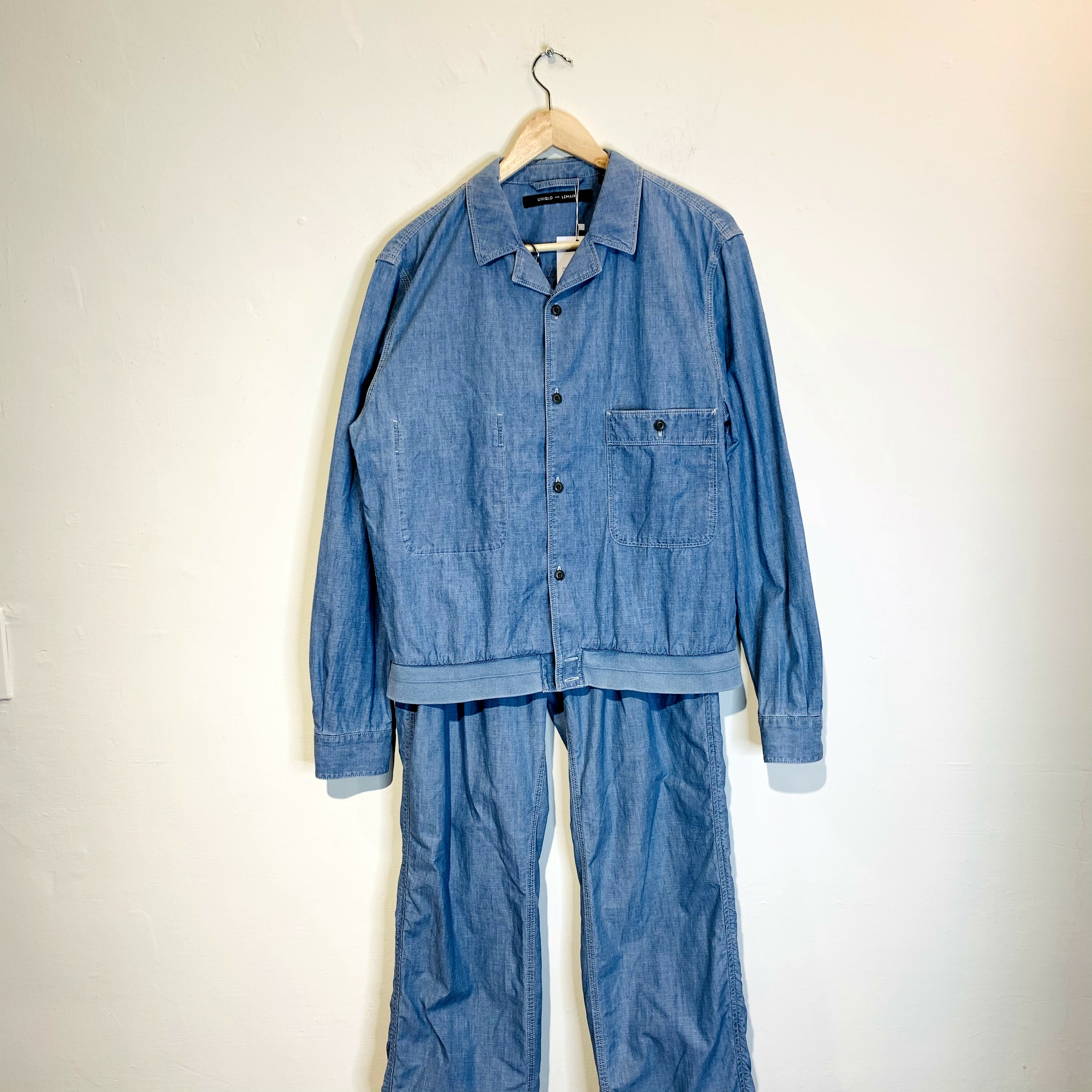 Uniqlo and LEMAIRE  311-169521 輕丹寧 牛仔襯衫褲 SIZE L
