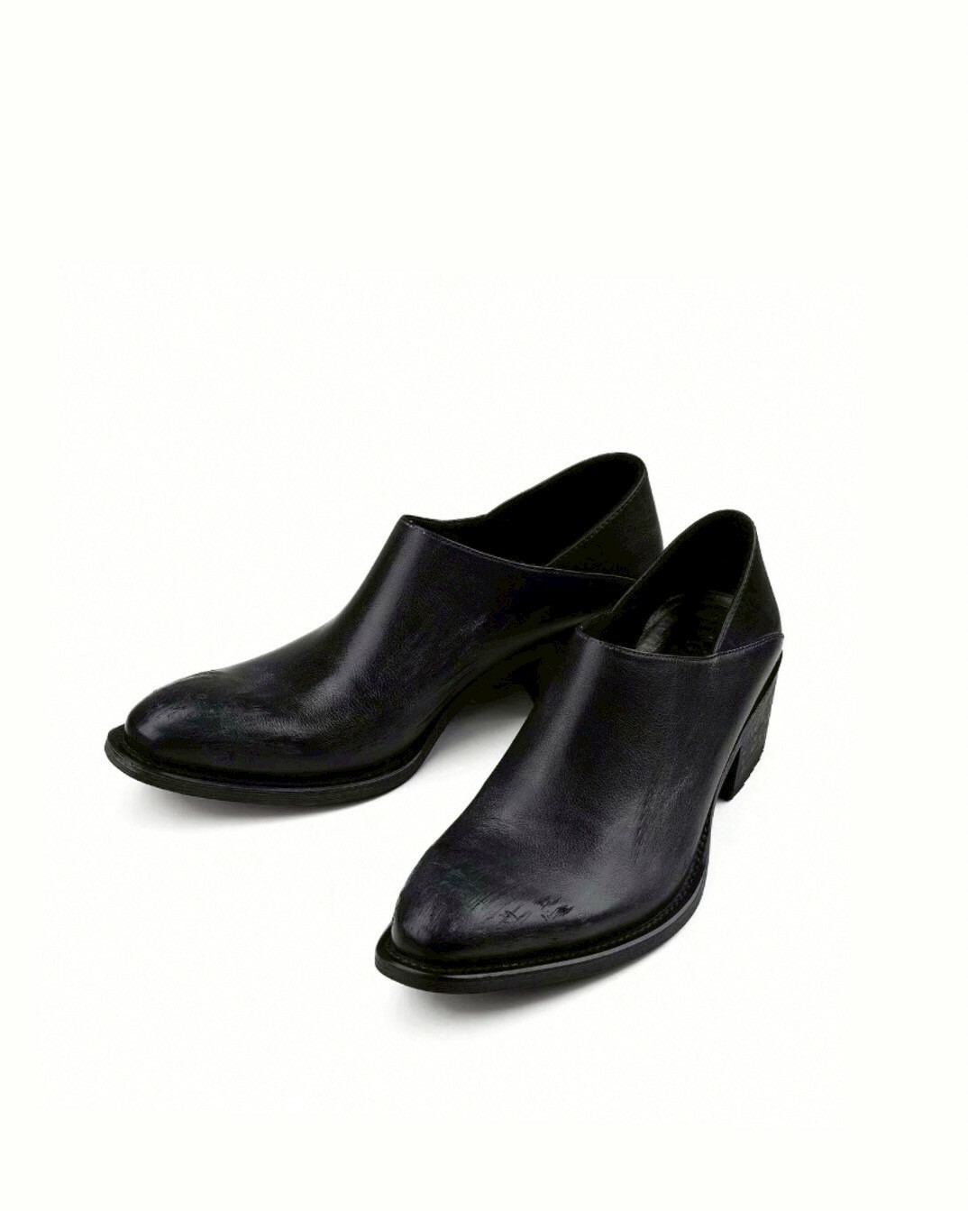 HANQIA 割破 牛皮 尖頭 增高 巫師鞋 #皮鞋