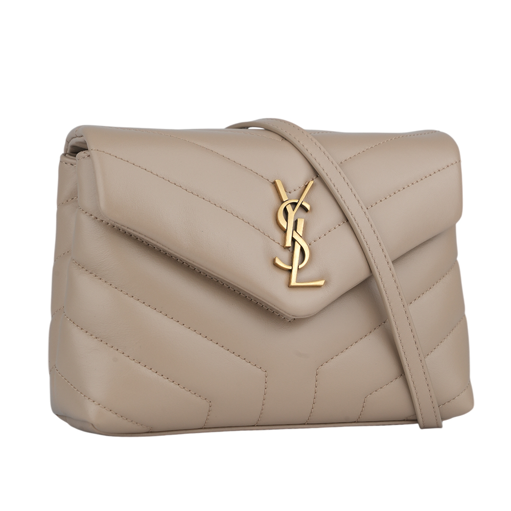 【YSL/Saint Laurent Paris】Monogram Lou Lou V紋小牛皮斜背包(MINI)