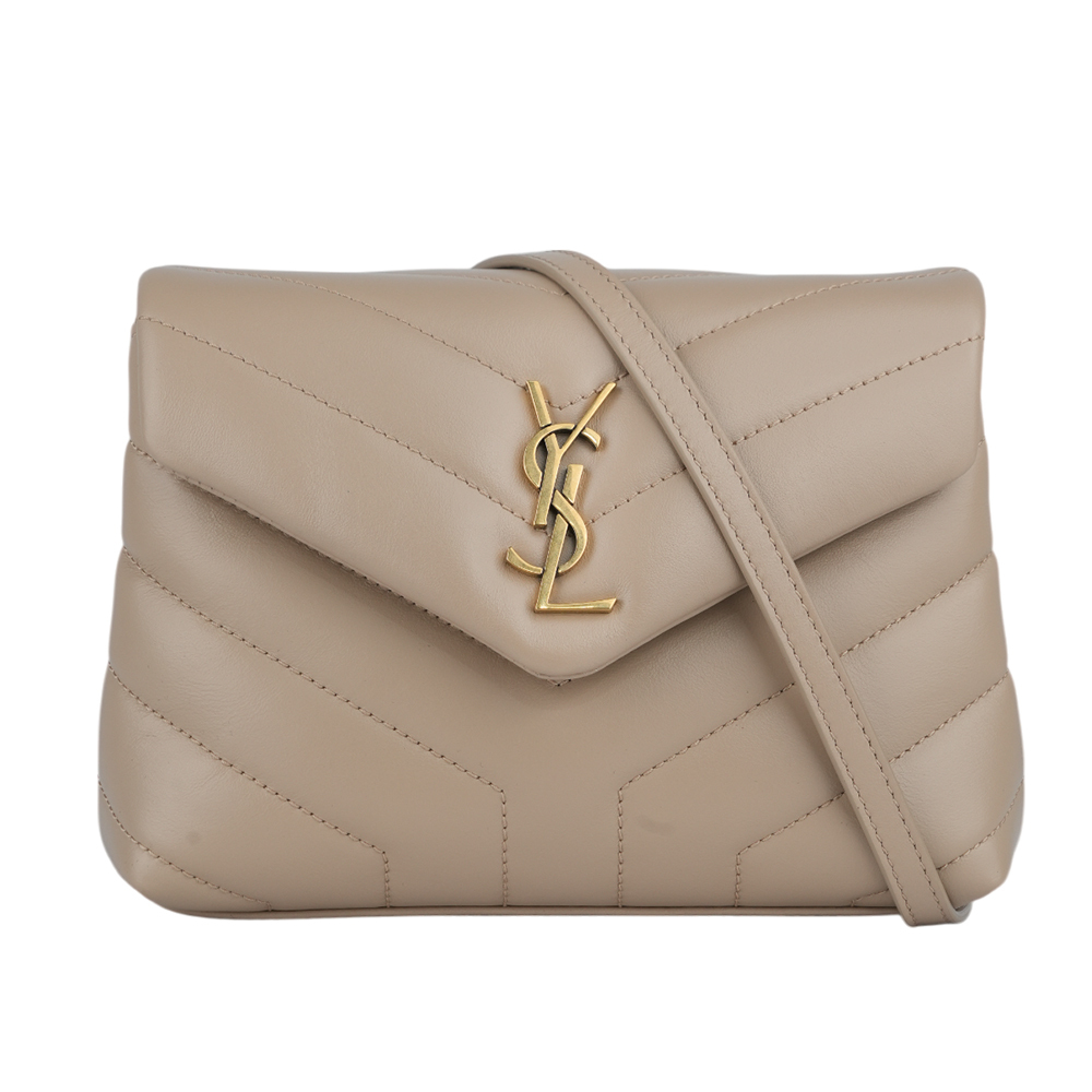 【YSL/Saint Laurent Paris】Monogram Lou Lou V紋小牛皮斜背包(MINI)