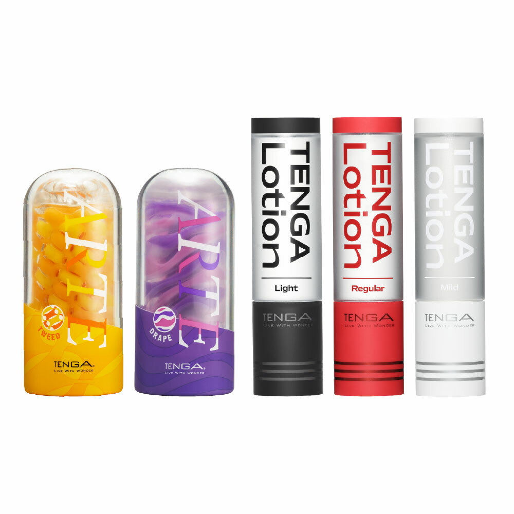ARTE 織紋杯 2款 + TENGA LOTION 3款套組