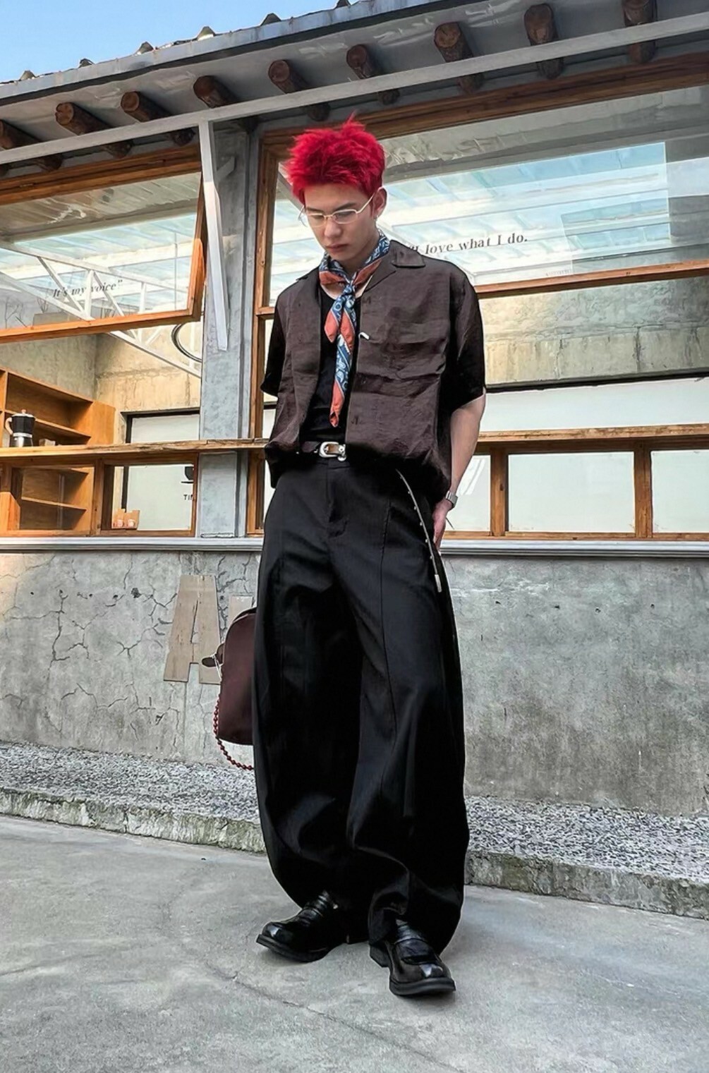 HANQIA 水洗 微尖頭 厚底增高 德比鞋 #皮鞋