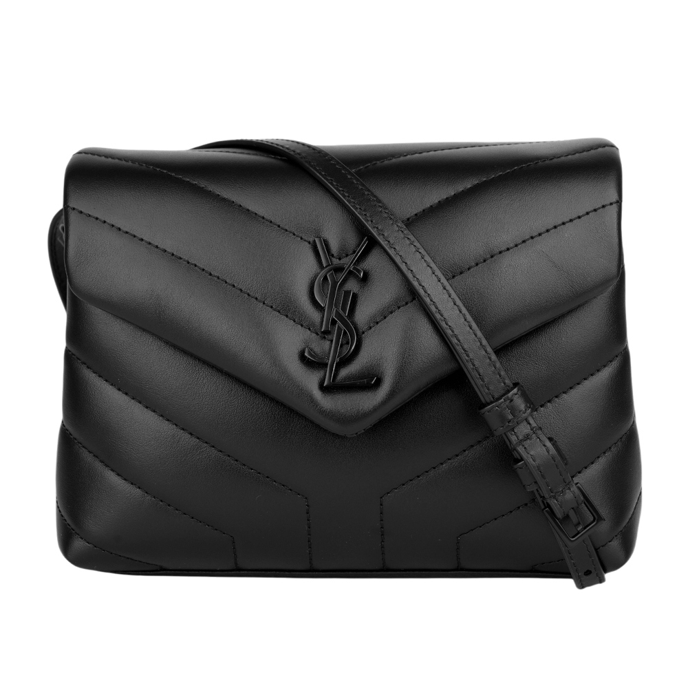 【YSL/Saint Laurent Paris】Monogram Lou Lou V紋小牛皮斜背包(MINI)