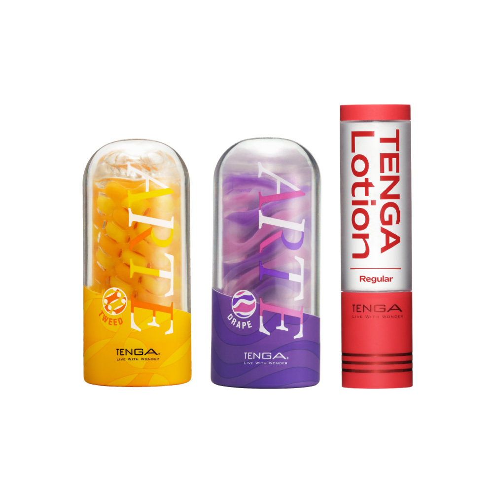 ARTE 織紋杯 2款 + TENGA LOTION 紅