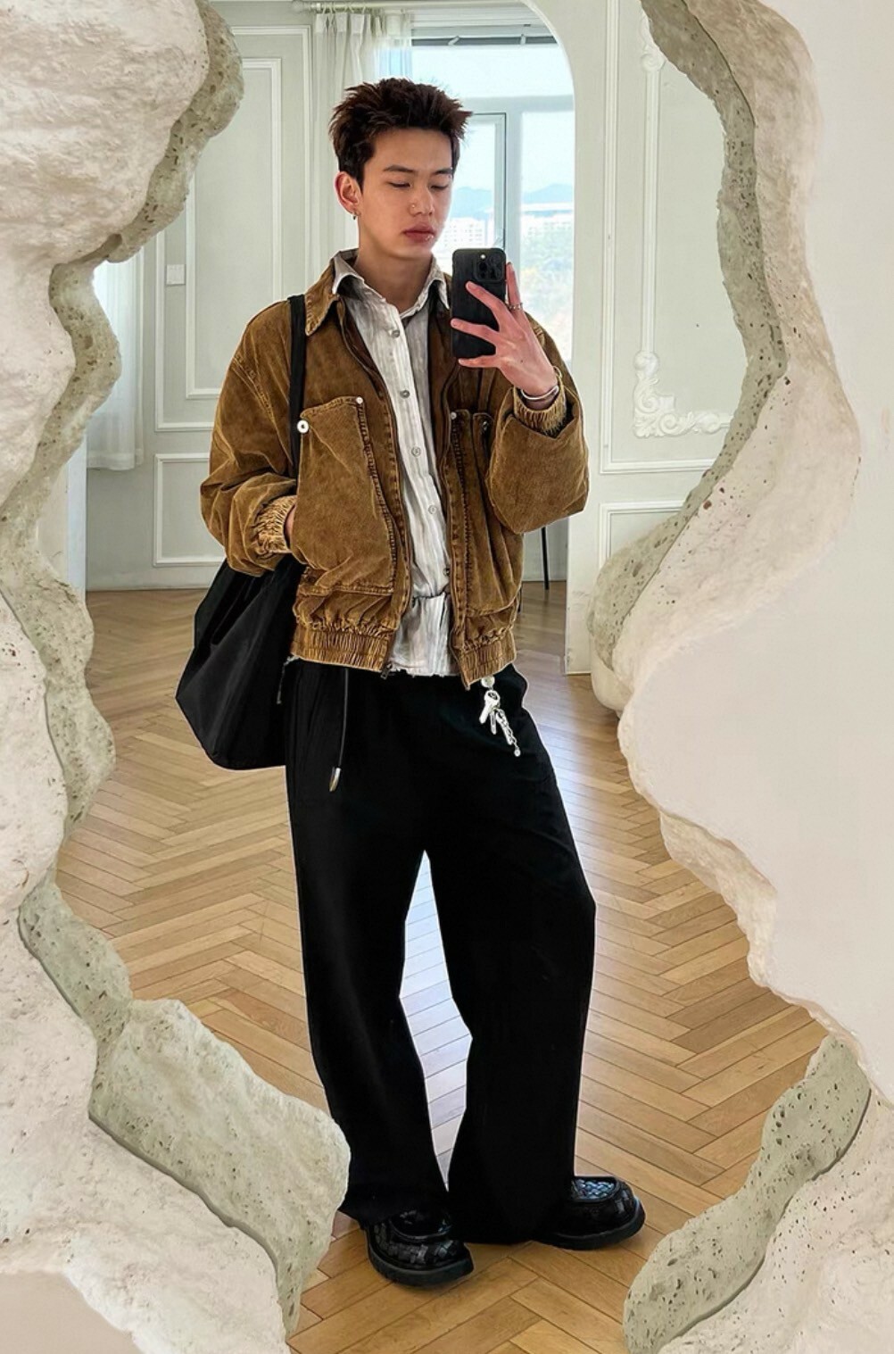 HANQIA 雙層 編織厚底 方頭 #皮鞋