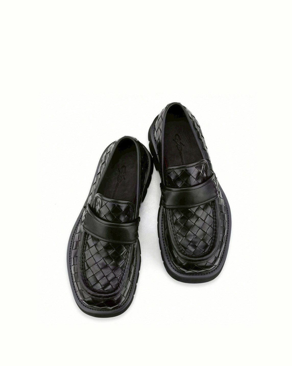 HANQIA 雙層 編織厚底 方頭 #皮鞋