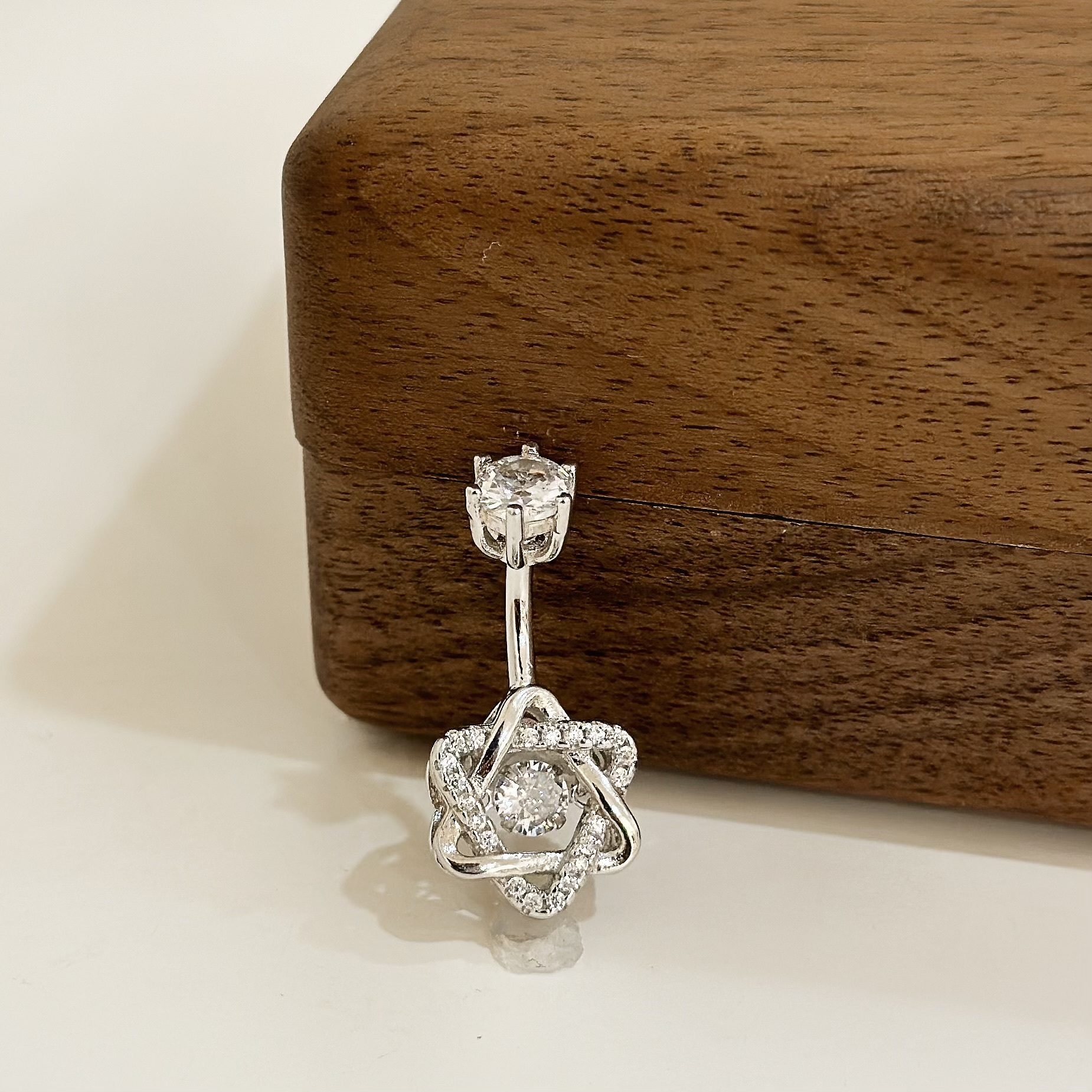 【純銀】六角排鑽靈動肚環