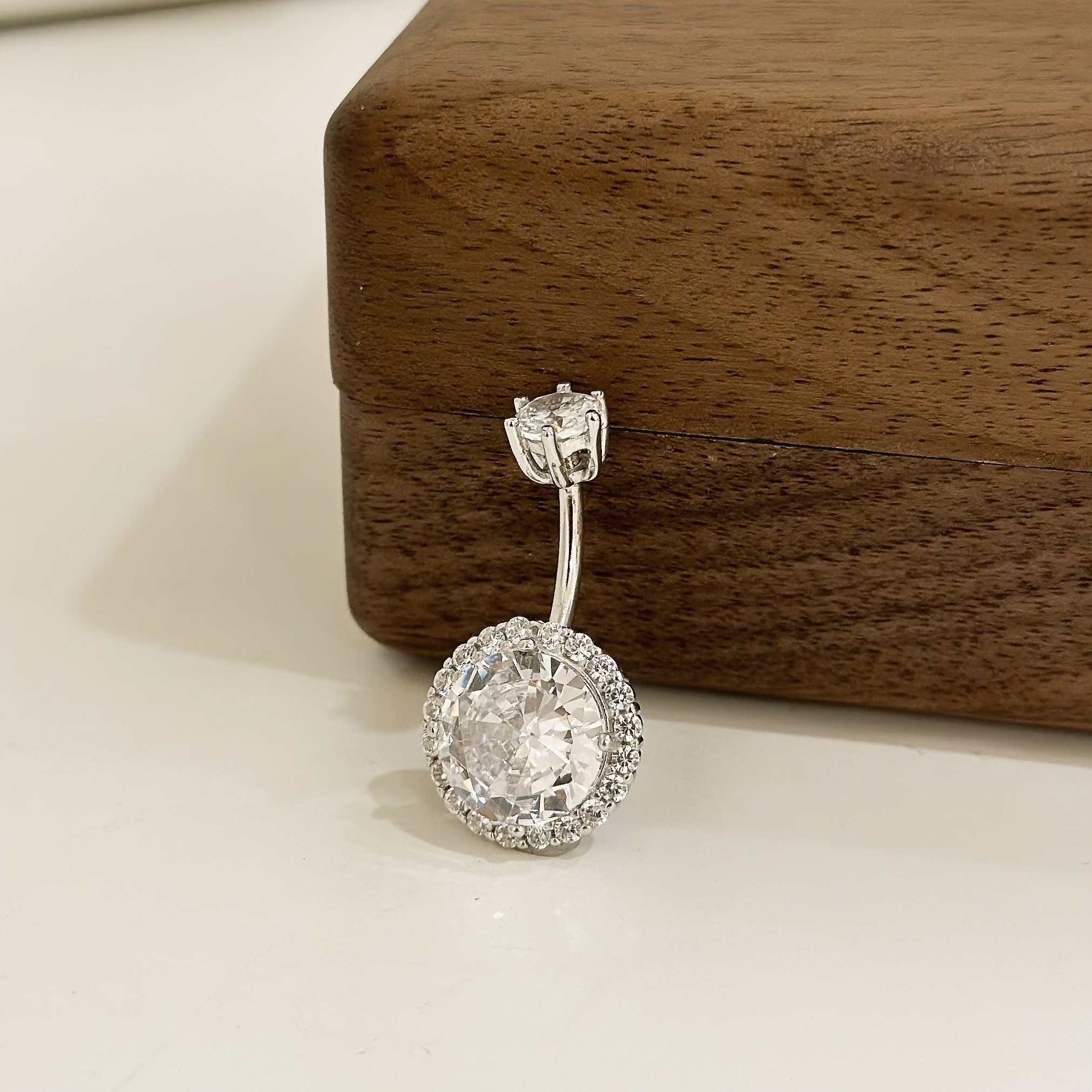 【純銀】圓鑽肚環