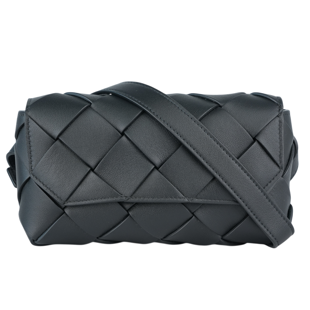 【BOTTEGA VENETA】Diago 平滑小牛皮編織翻蓋胸口包/腰包