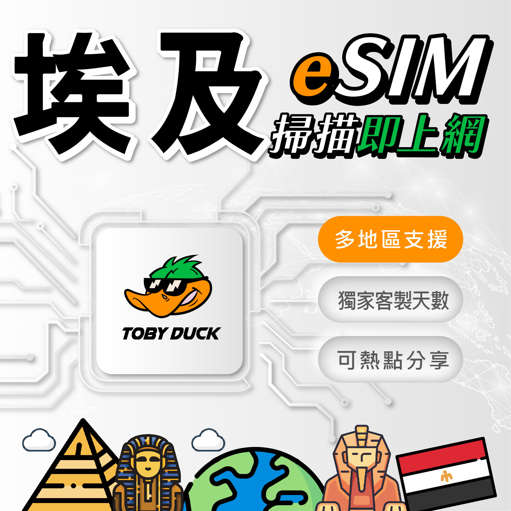 【鴨哥埃及eSIM】埃及eSIM卡 Etisalat Orange 開羅 吉薩 金字塔 尼羅河 eSIM 埃及上網 埃及網卡