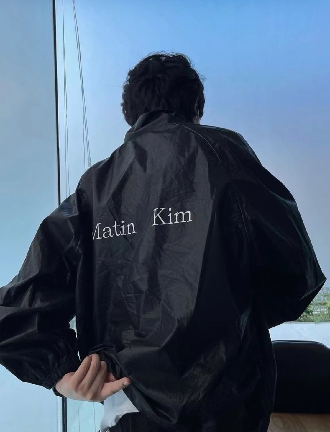 MATIN KIM 尼龍風衣 立領外套 MK2400JP002MBB