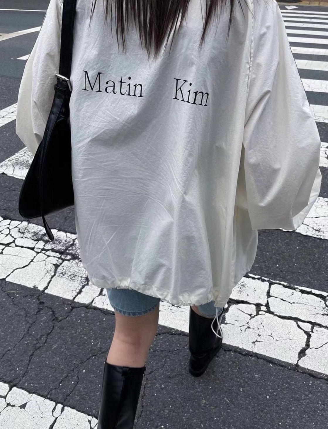 MATIN KIM 尼龍風衣 立領外套 MK2400JP002MBB