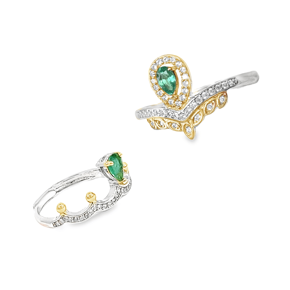 (皇冠)祖母綠戒指 母女對戒