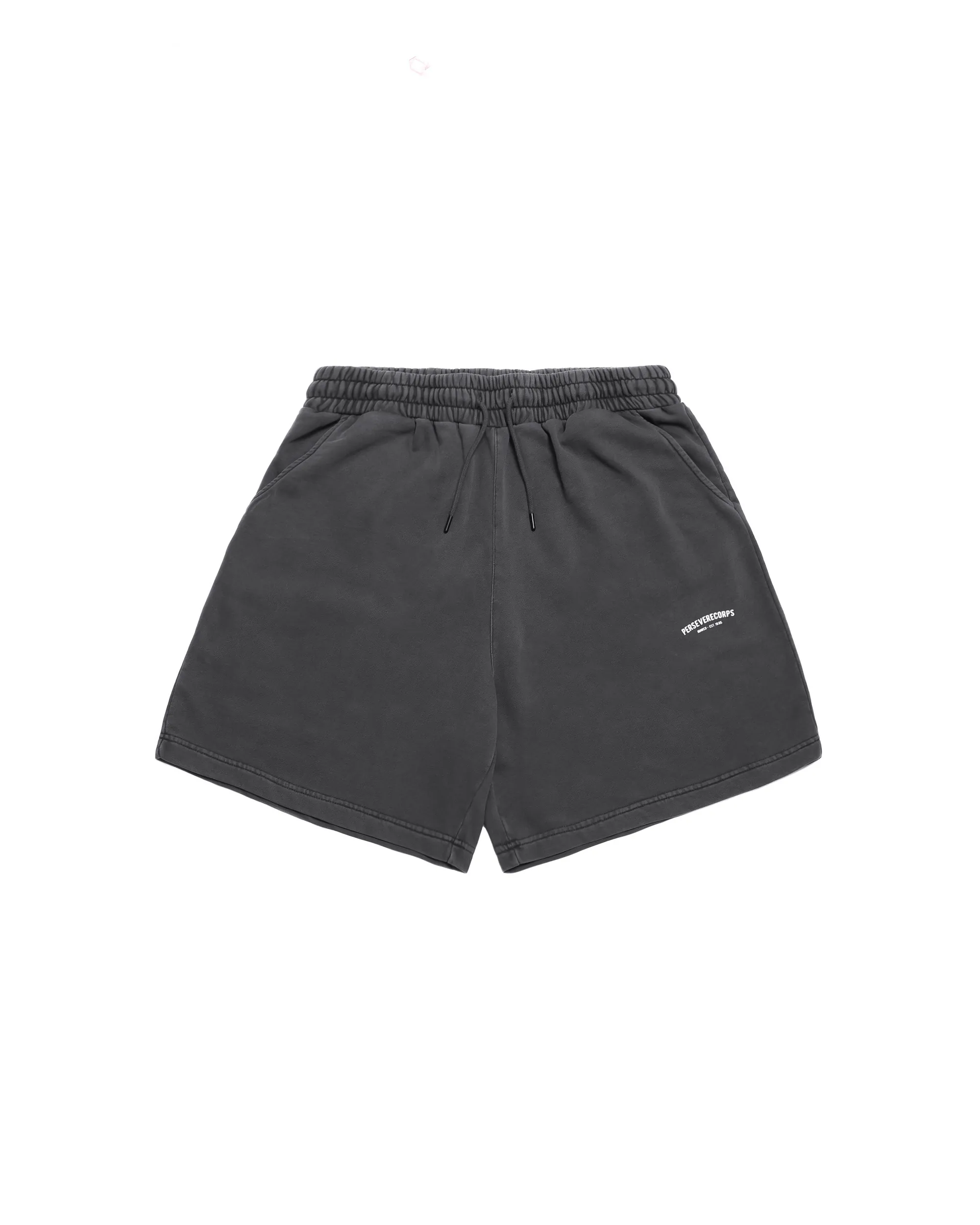 PERSEVERE WASHED FRENCH TERRY SHORTS - WASHED DARK GREY
