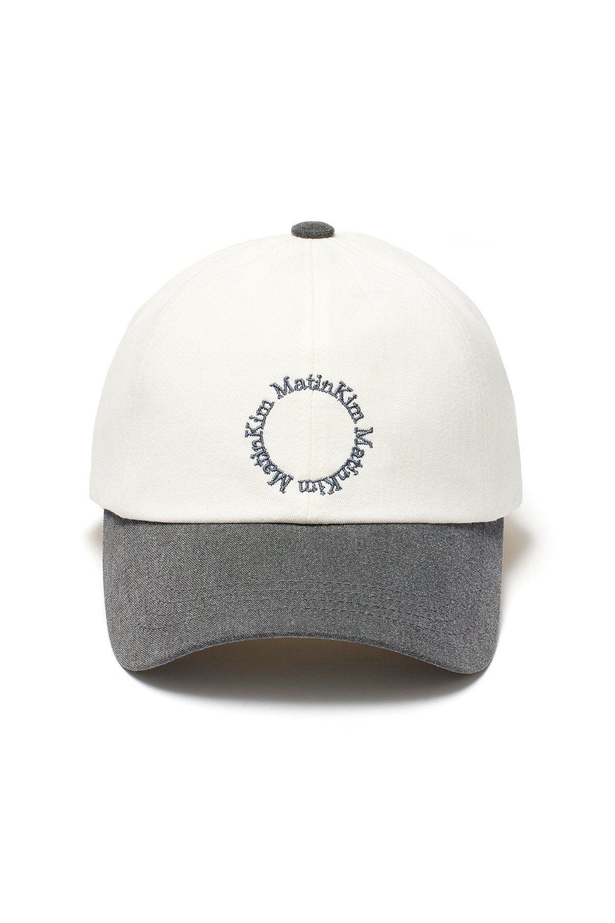 撞色圓標LOGO棒球帽 灰色