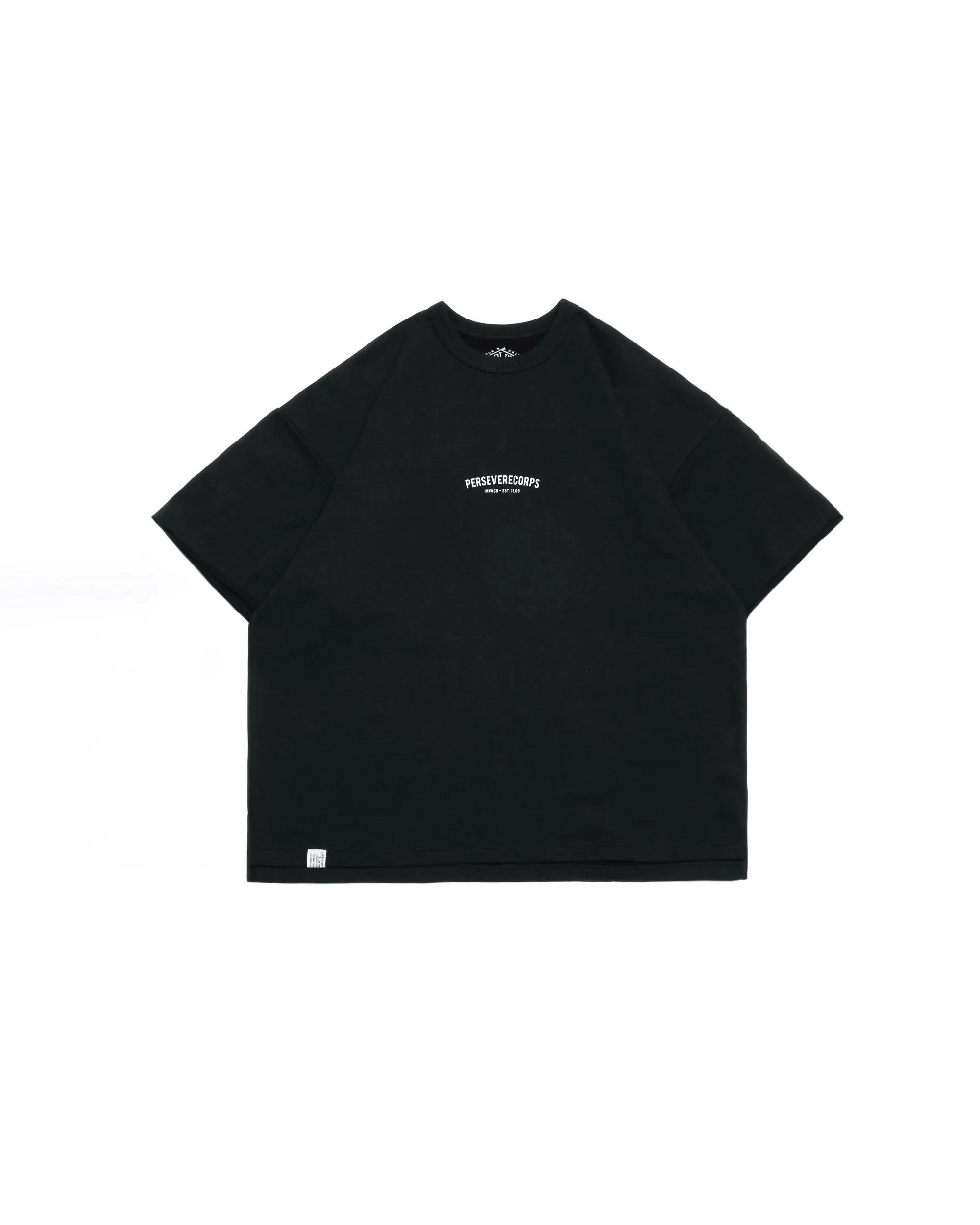 PERSEVERE WASHED FRENCH TERRY T-SHIRT - WASHED BLACK