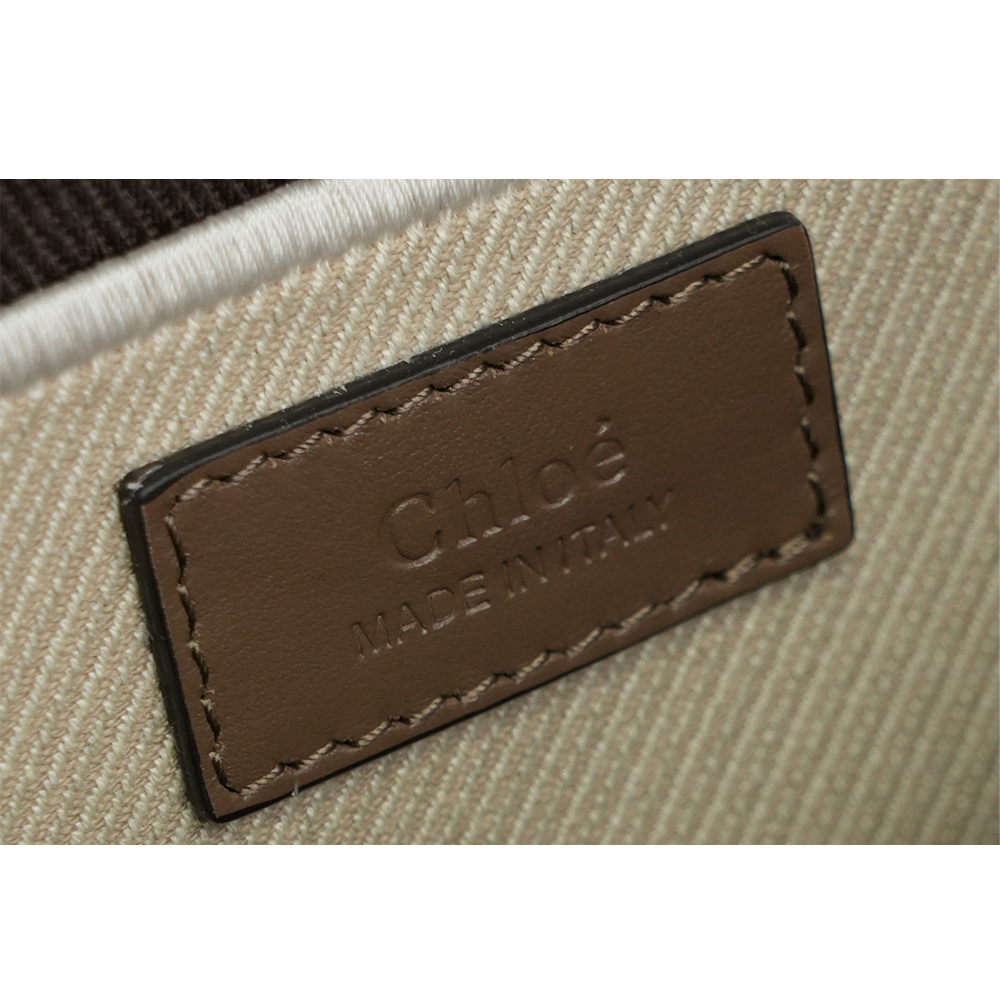 【Chloe】Carry 刺繡標誌帆布小款手提/斜背二用托特包(米色) CHC25SS911O6523N