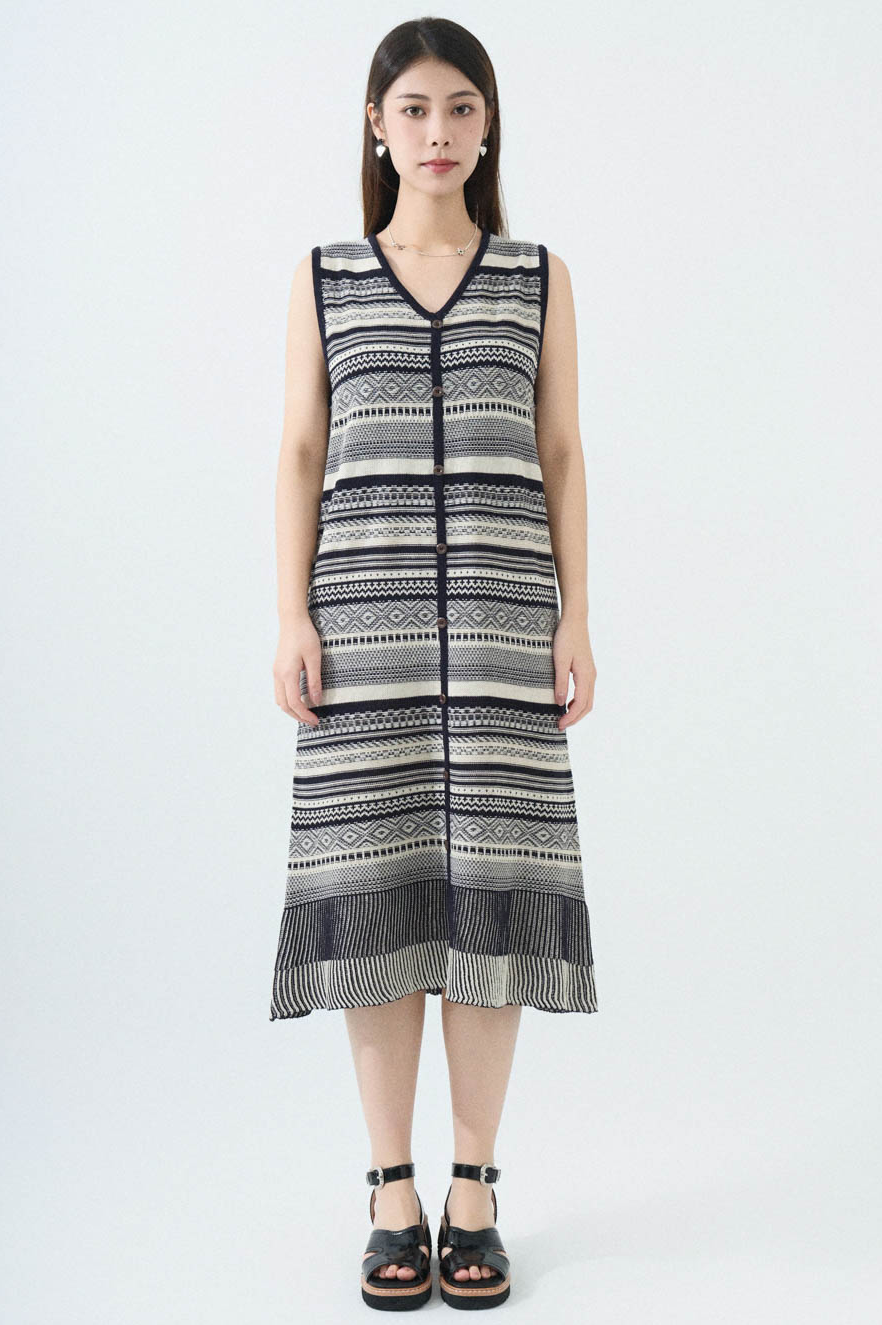 民族間針織連身長裙 （*現貨款式）