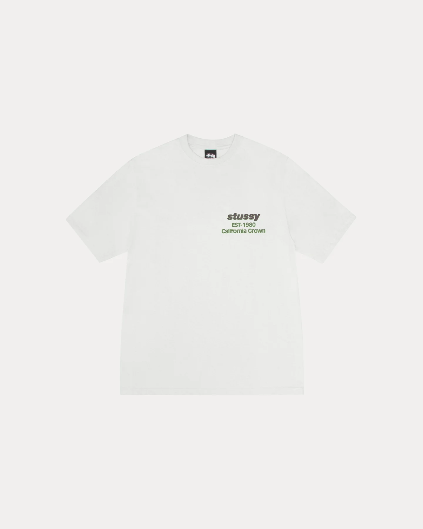 STUSSY CALIFORNIA GROWN TEE PIGMENT DYED - WHITE