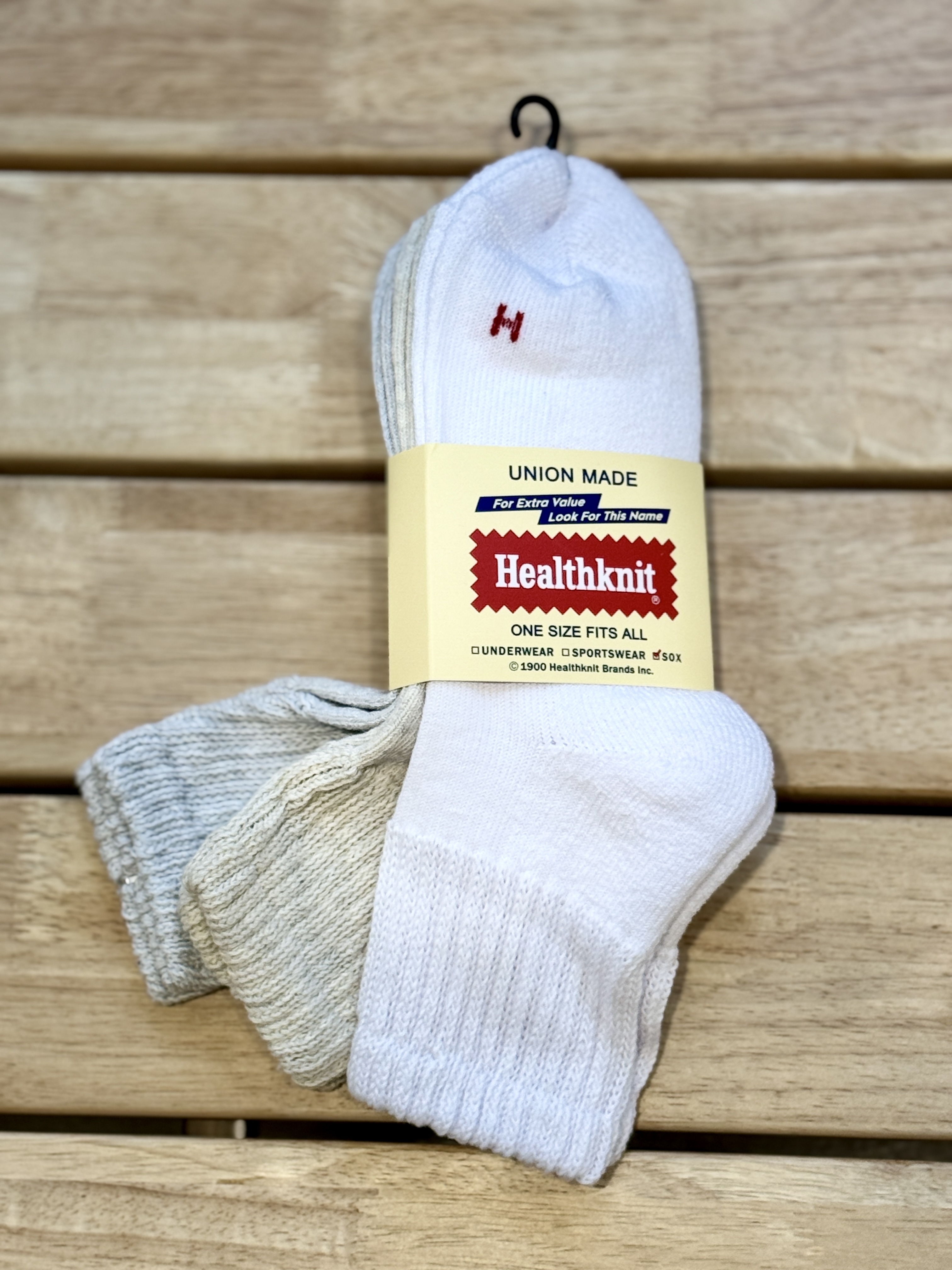 Healthknit Sinker 3P Socks White/ Ivory/ Gray 25-27cm