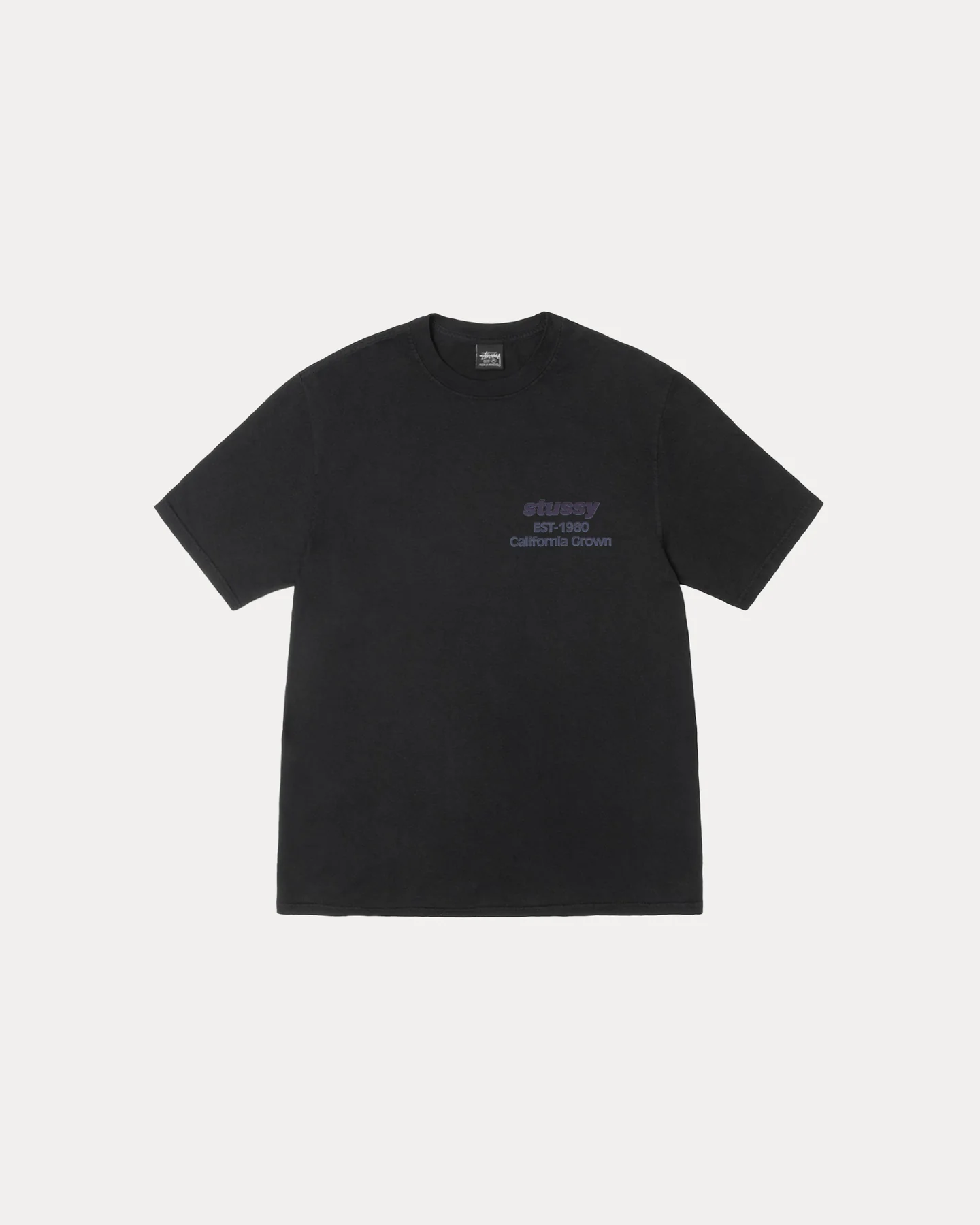 STUSSY CALIFORNIA GROWN TEE PIGMENT DYED - BLACK