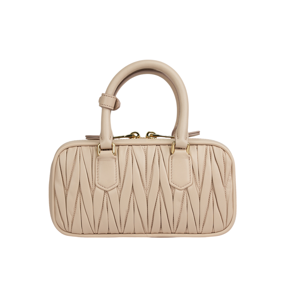 【MIU MIU】Arcadie 抓皺納帕皮革手提/斜背迷你二用包(粉色)5BP088_N88_F0236