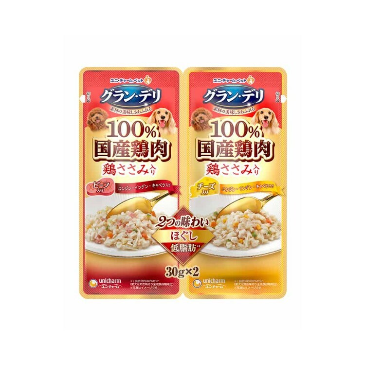 Unicharm 雞肉牛肉芝士雙包 30g x 2