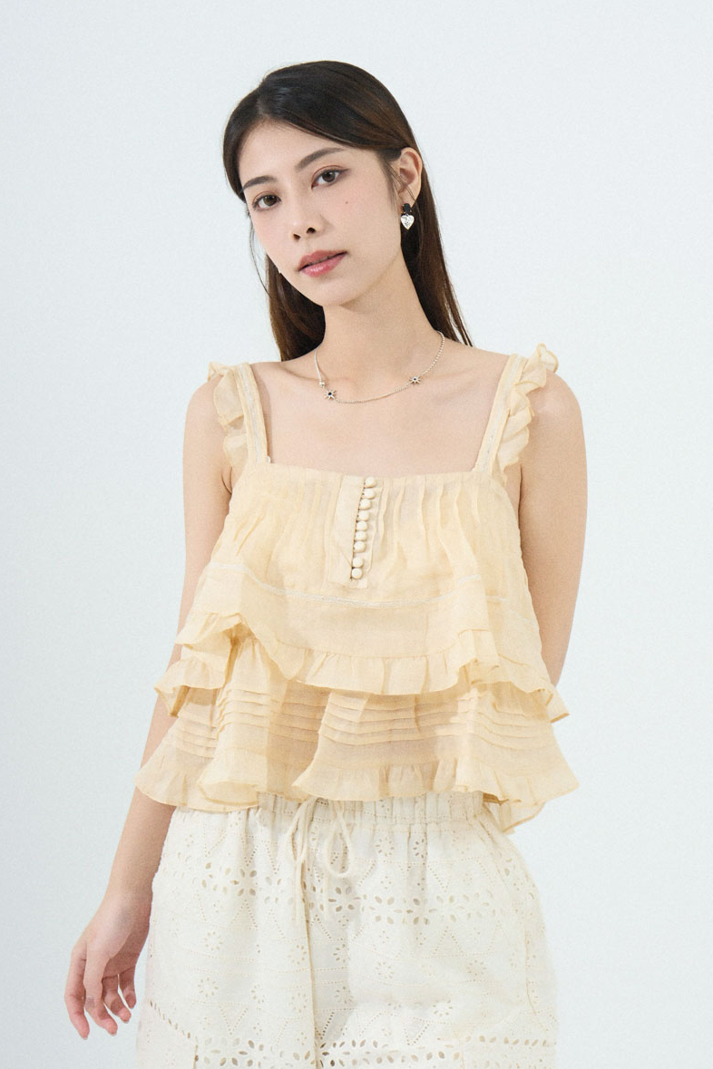 層層荷葉娃娃背心 (*現貨款式）