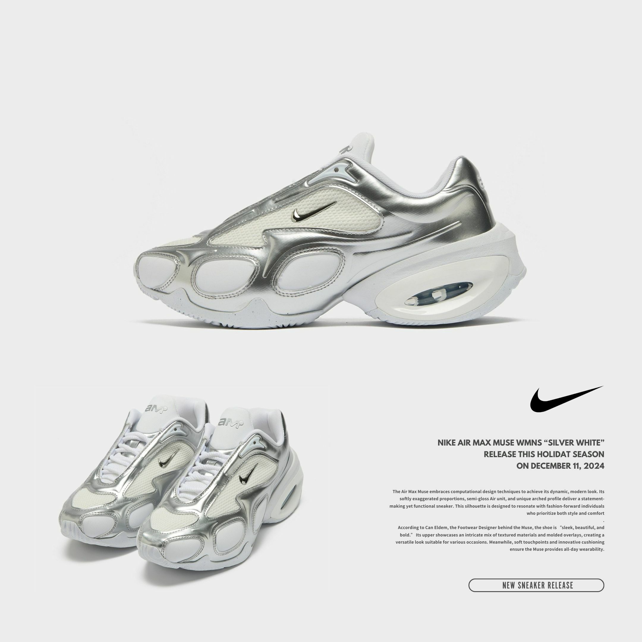 NICEDAY 代購 Nike Air Max Muse Metallic Silver 液態銀 白銀 白色 銀色 FV1920-100