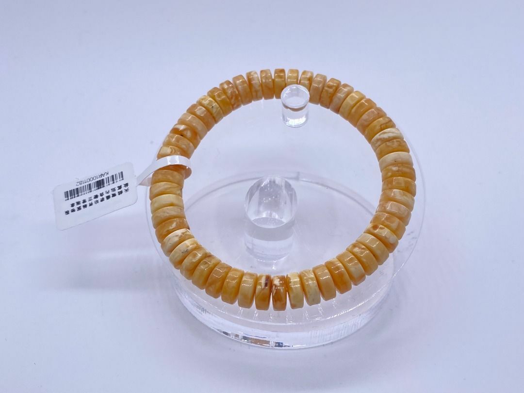 K18 - 丹麥料老花蜜蠟藥片9mm 手串