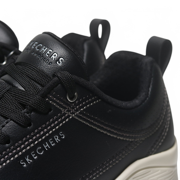 SKECHERS 休閒鞋 UNO 黑 皮革 氣墊 記憶鞋墊 男 183014BLK
