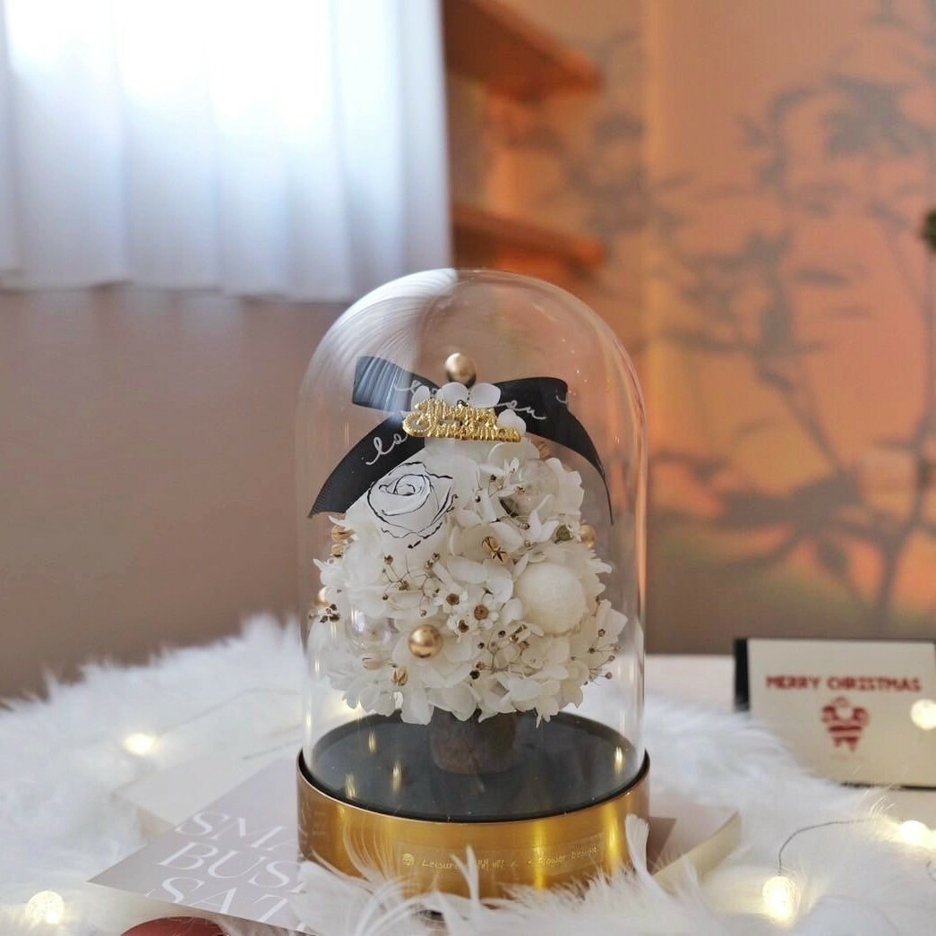 玻璃罩小香風聖誕樹 永生聖誕樹