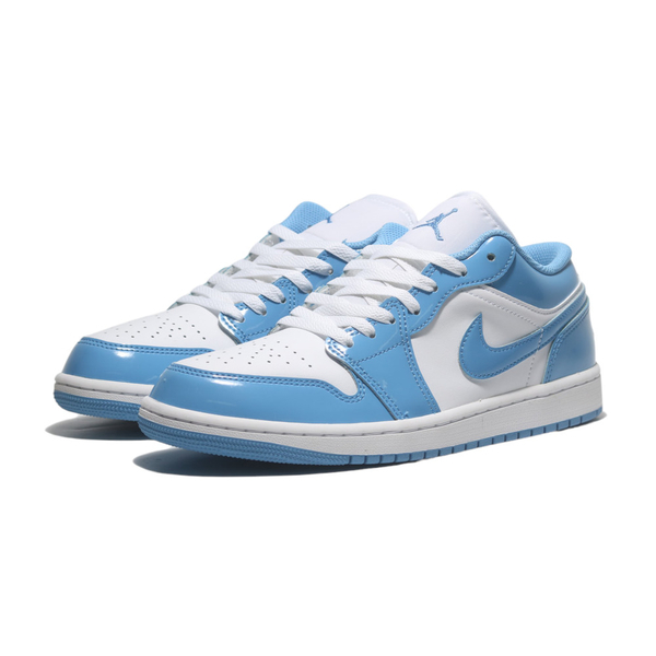 NIKE 休閒鞋 AIR JORDAN 1 LOW SE 白北卡 水藍 漆皮 男 FZ2138-114