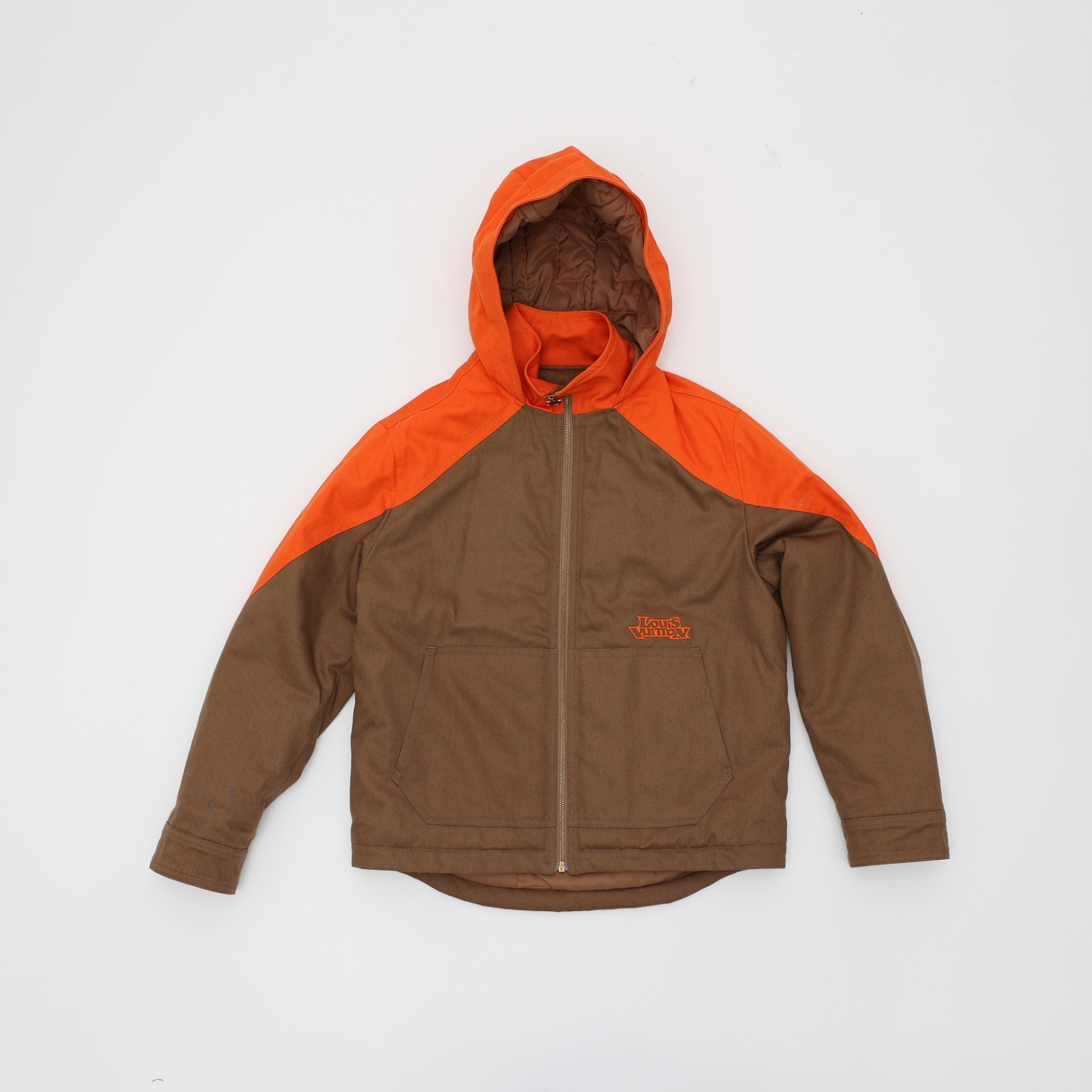 LOUIS VUITTON HOODED PADDED DENIM JACKET SIZE 46