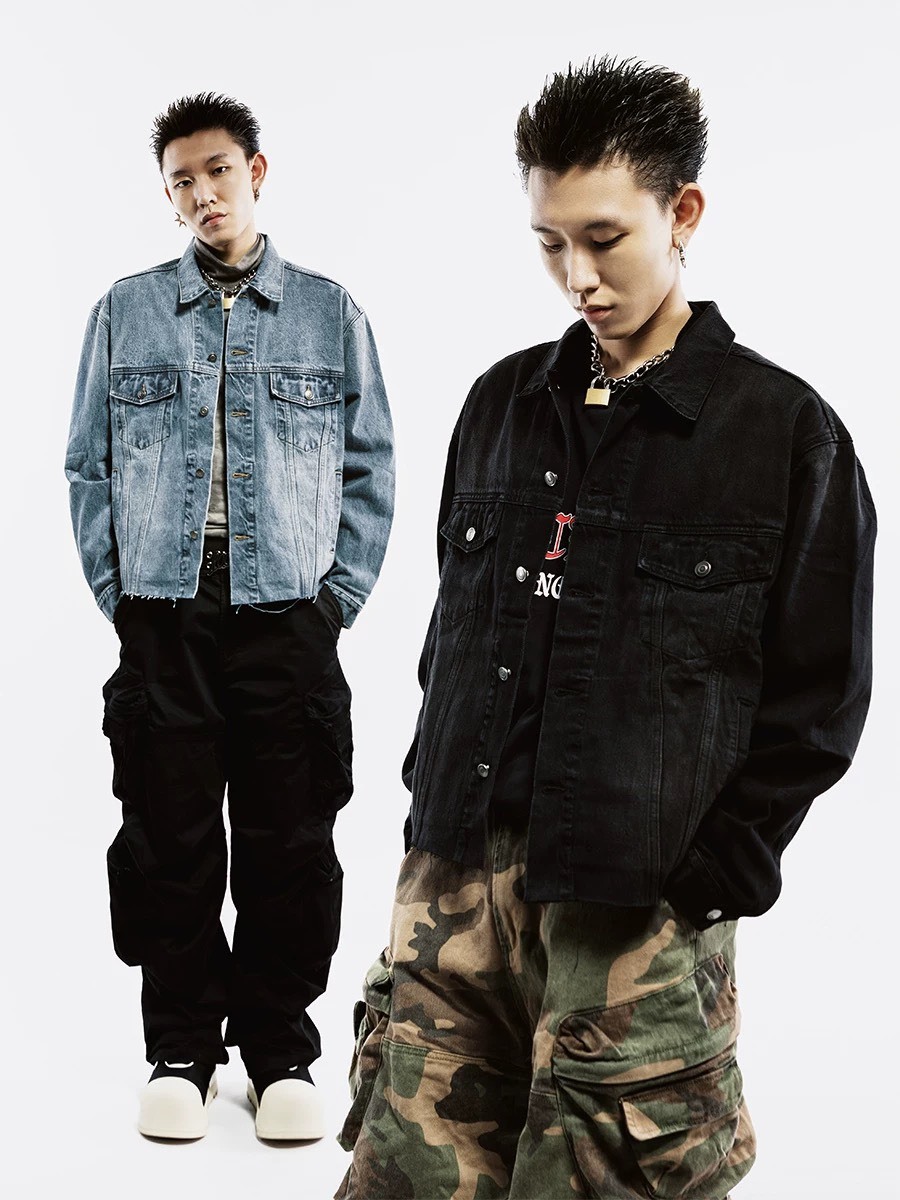 ROCKSTA 兩色水洗 寬鬆休閒 牛仔外套