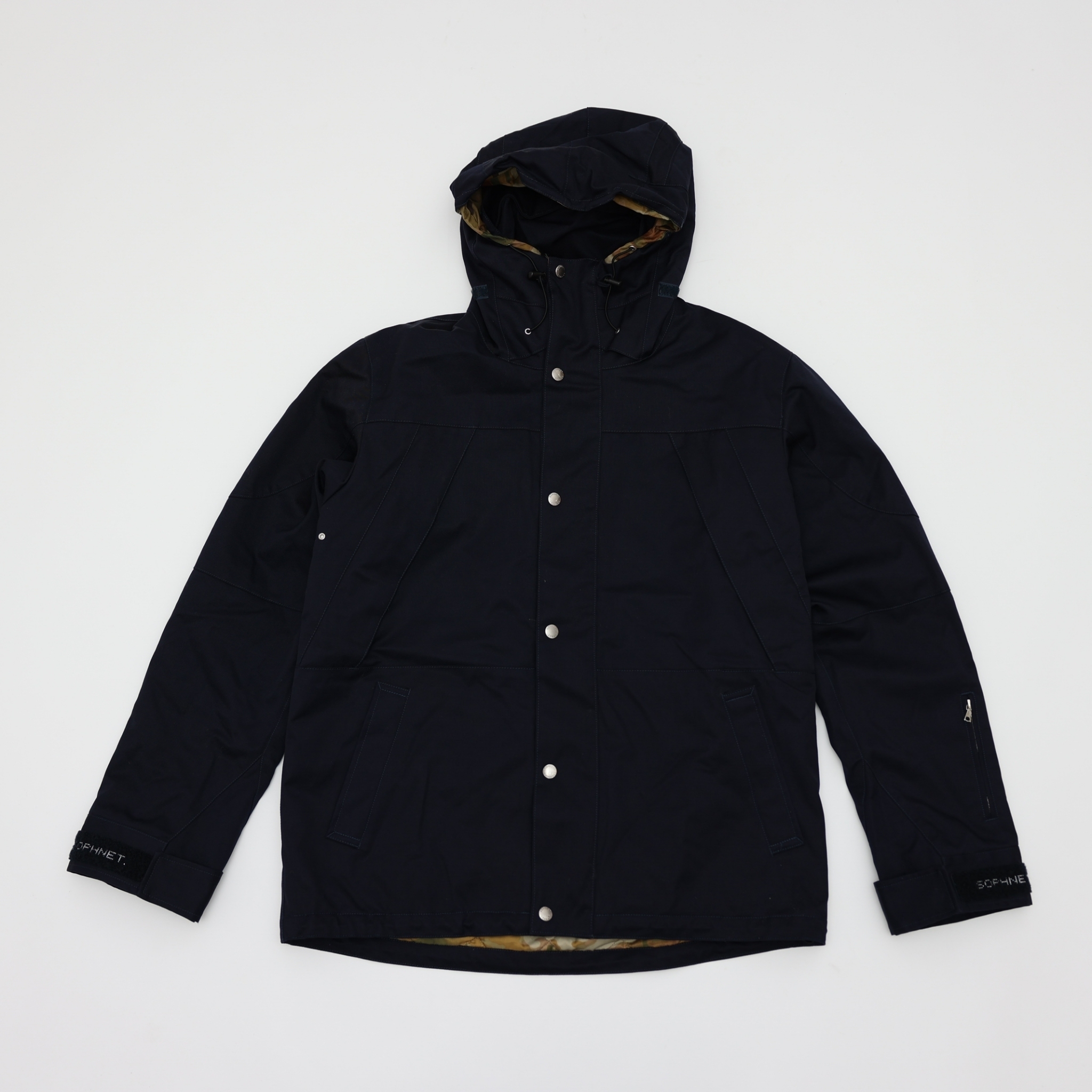 SOPHNET 2 LAYER WOOD MOUNTAIN PARKA NAVY SIZE XL