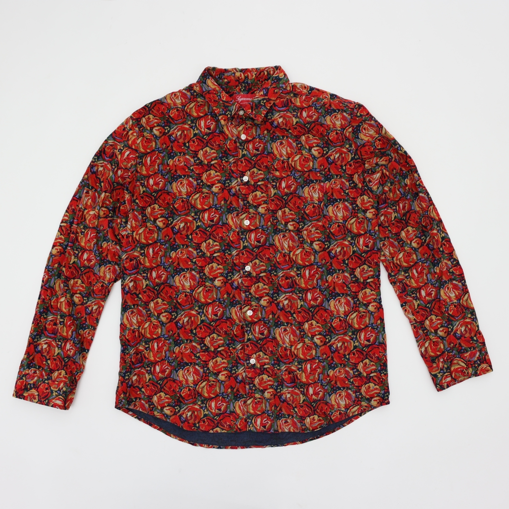 SUPREME ROSES CORDUROY SHIRT SIZE XL