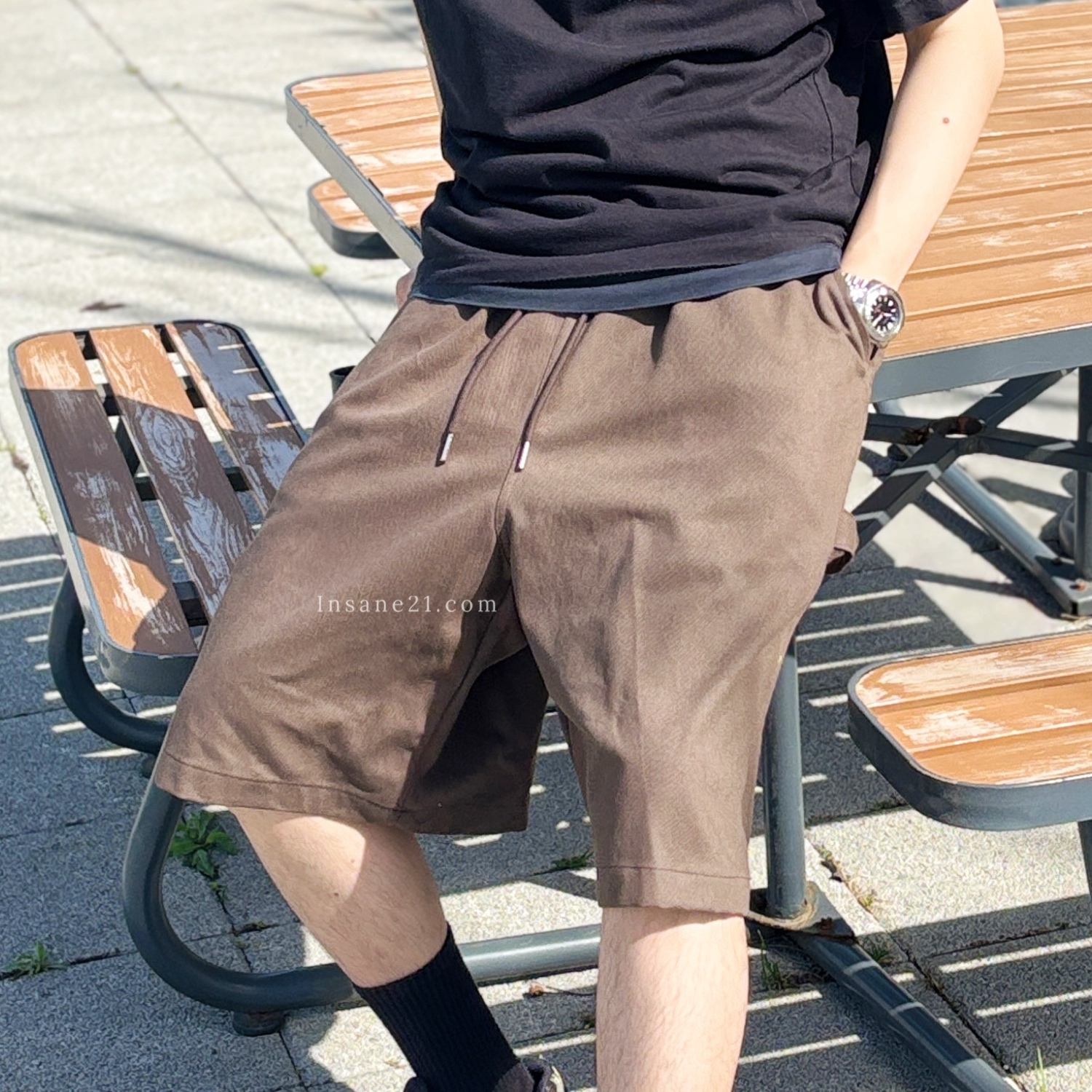 正韓 URBAN 畫家短褲 抽繩 膝下褲 韓國 口袋 四色