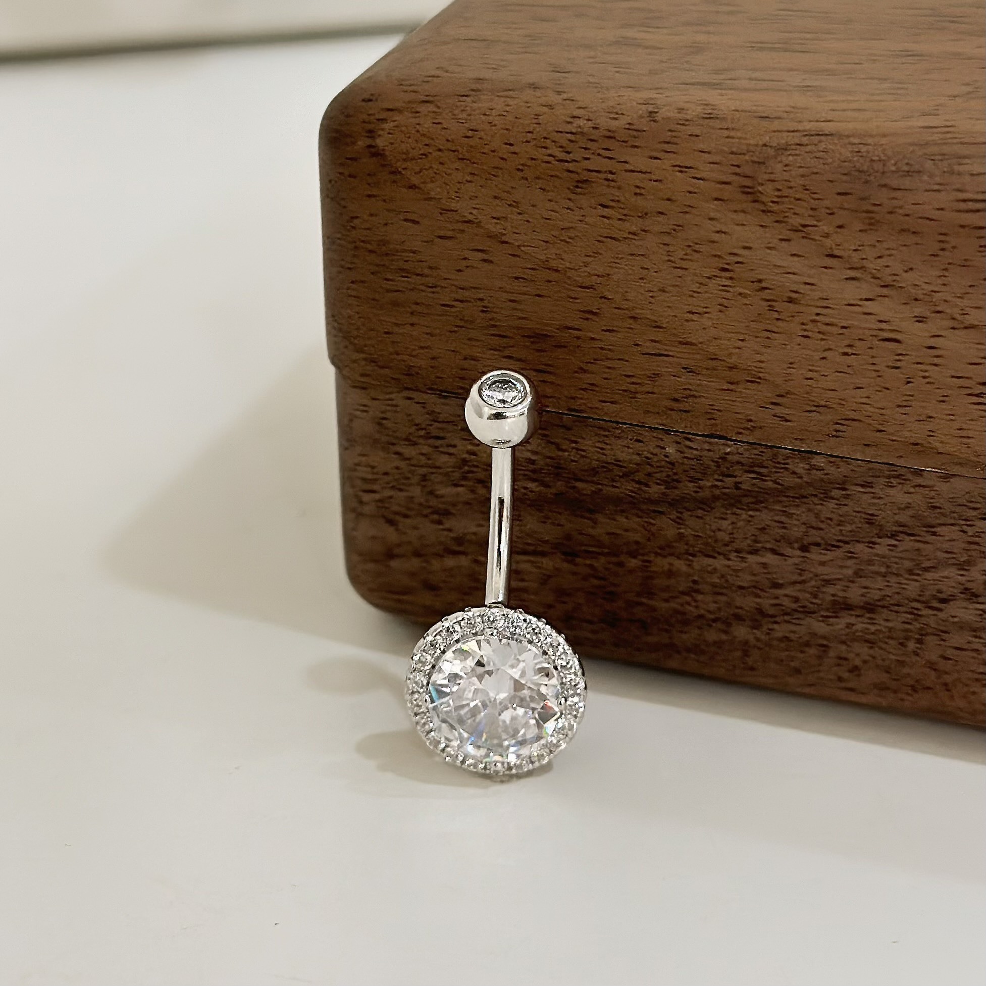 【純銀】小款圓鑽肚環