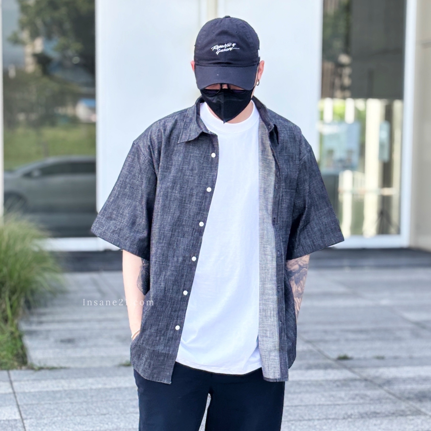 正韓 URBAN 牛仔襯衫 短袖 上衣 兩穿 春夏服飾