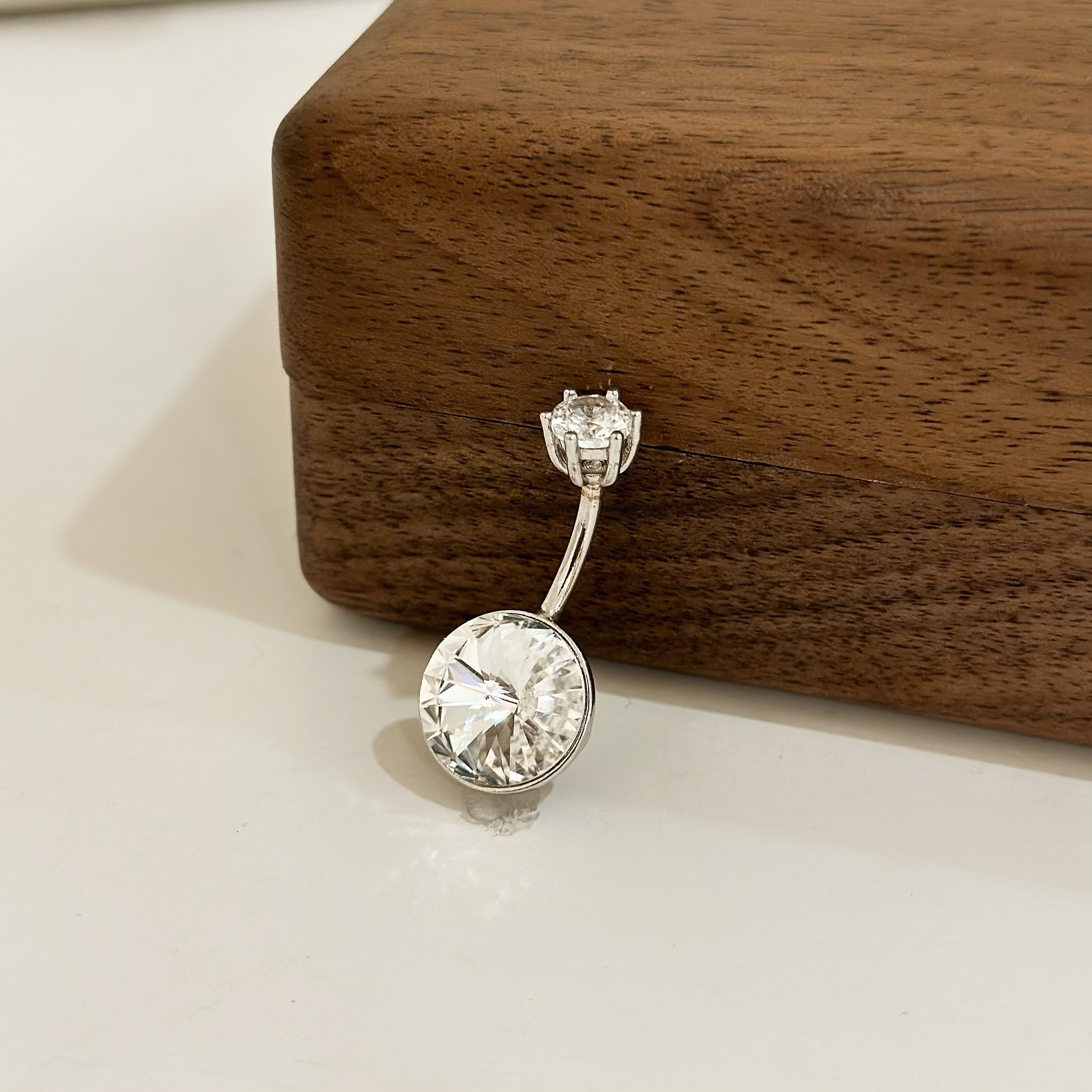 【純銀】切面圓鑽肚環